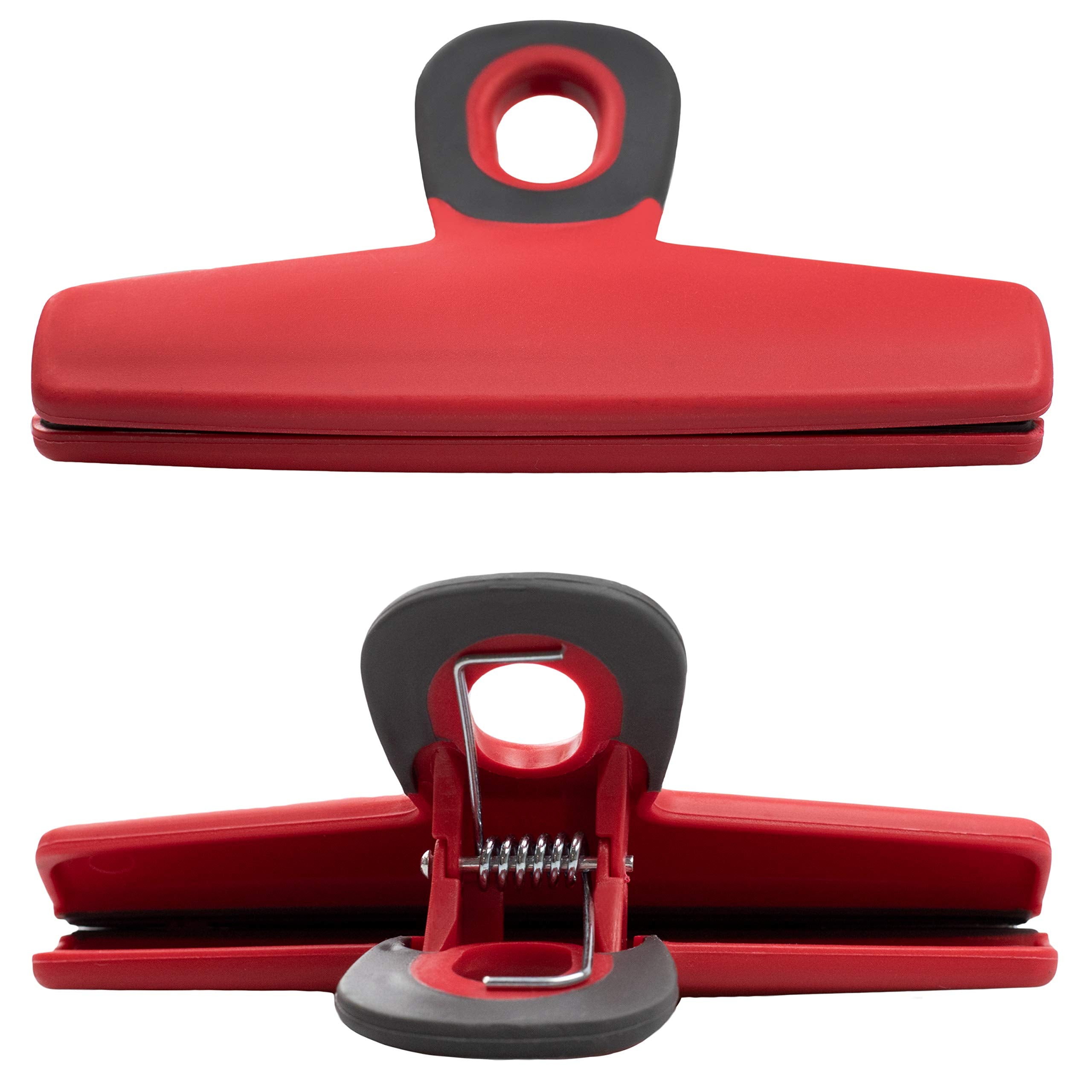 Cook With Color Food Clips - Chip Bag Clips Set Of 4, 5 Inches Wide Heavy Duty Chip Clips, Large Bag Clips For Food Storage With