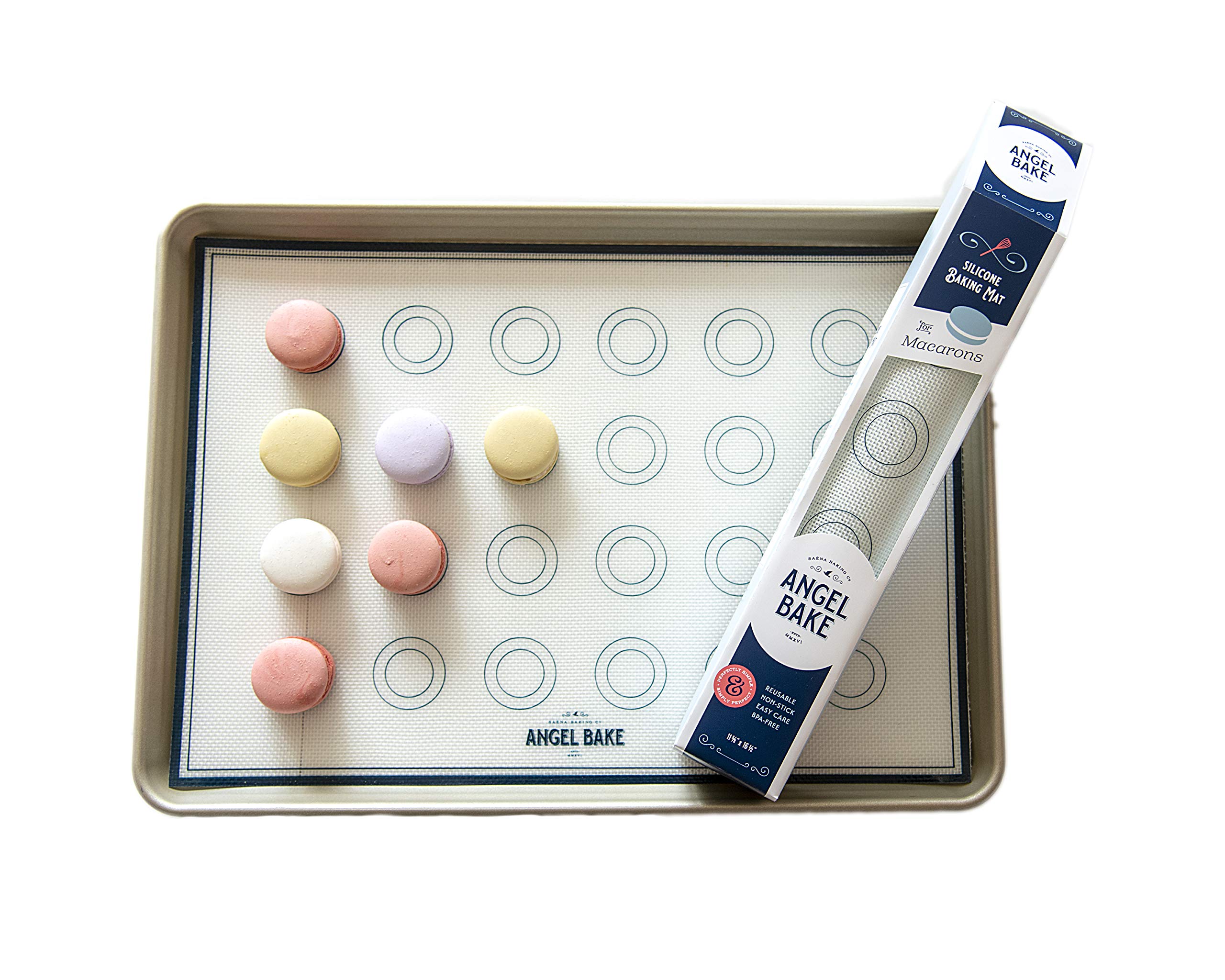 Angel Bake Macaron Baking Mat  Silicone Tray Liner. Pack of Two.