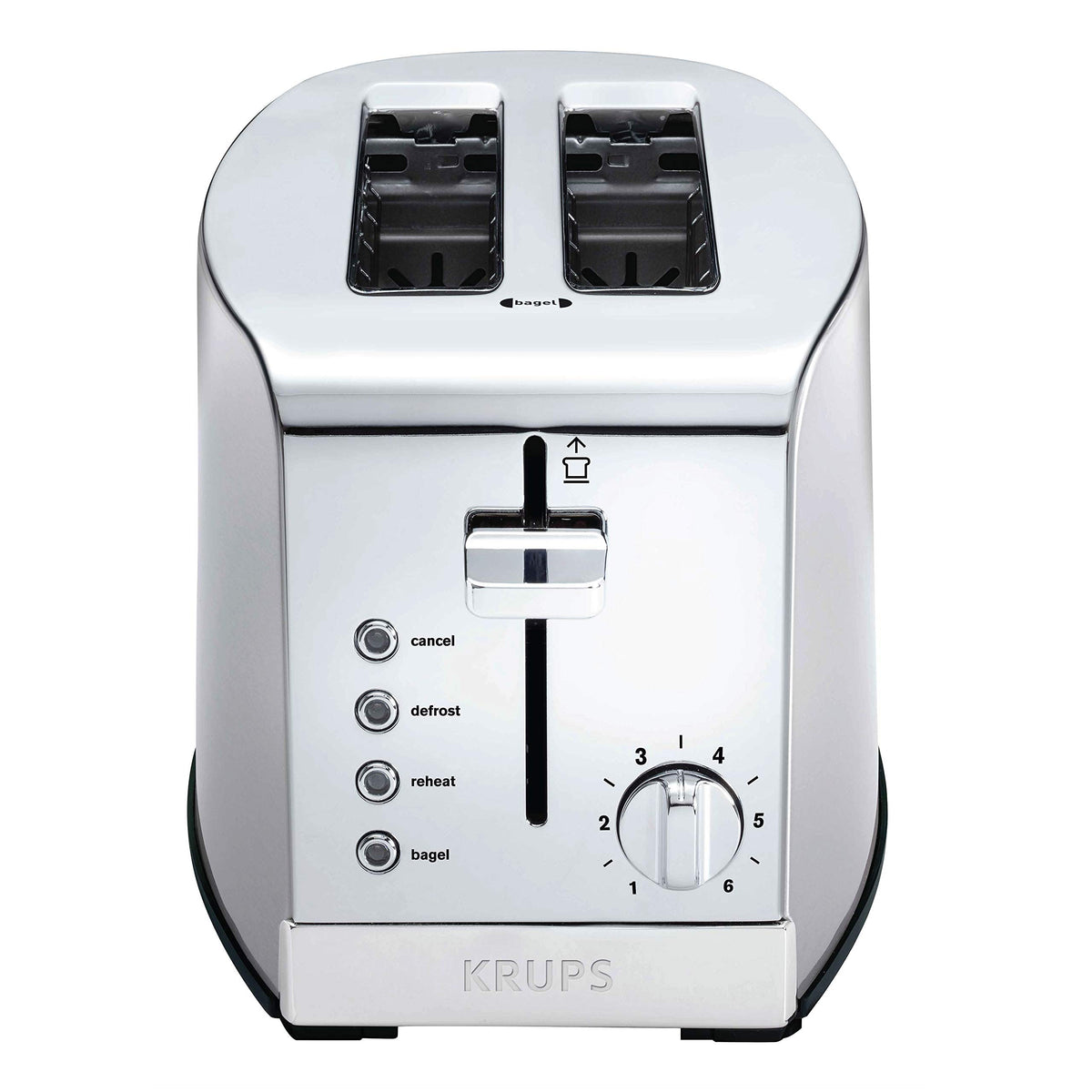 Krups Kh732D50 2-Slice Toaster, Stainless Steel Toaster, 5 Functions With Cancel, Toasting, Defrost, Reheat And Bagel, Cord Stor