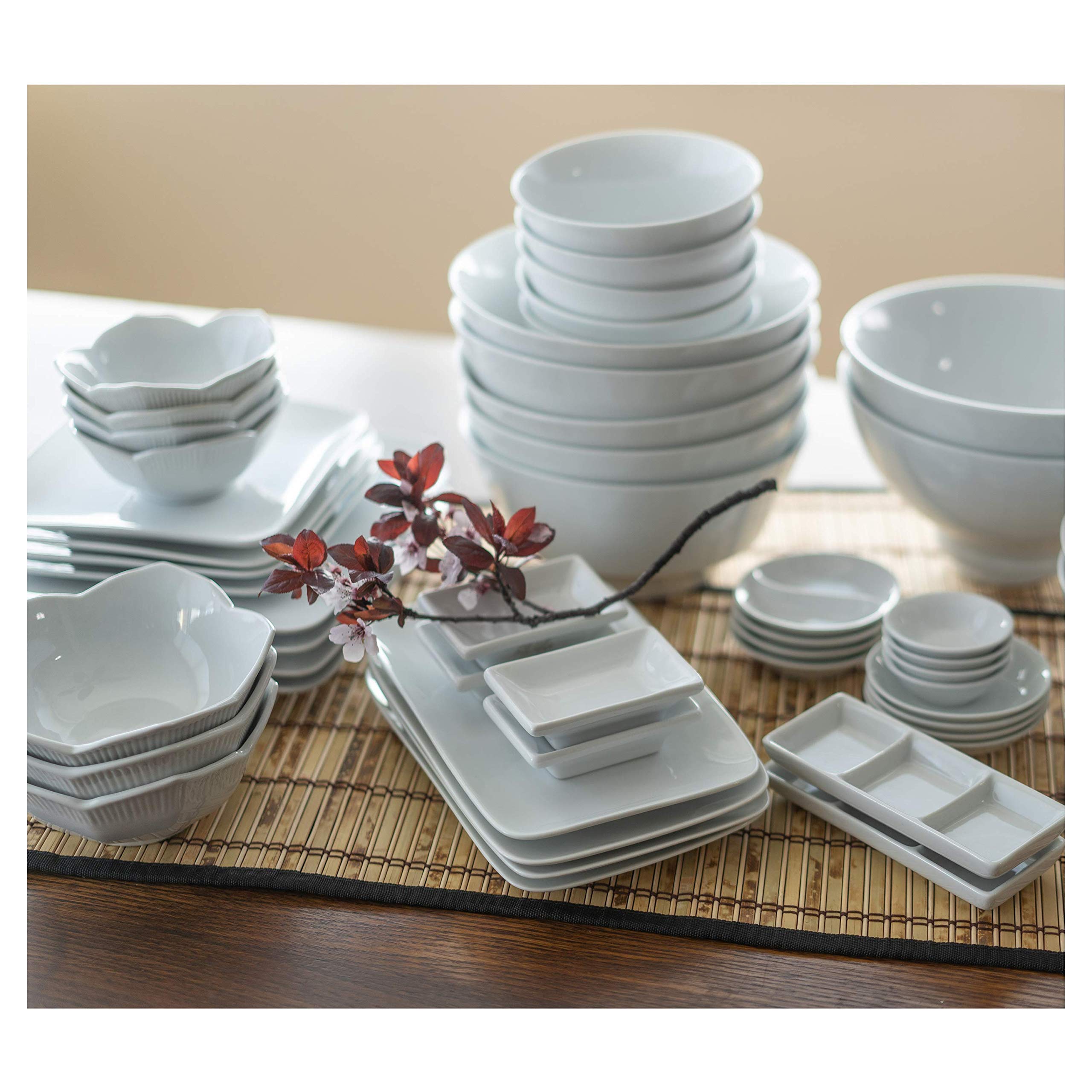 Bia Cordon Bleu Asian 1-Ounce Rectangle Soy Sauce Dipping Dish, Set Of 6, White (905434S6Sioc)