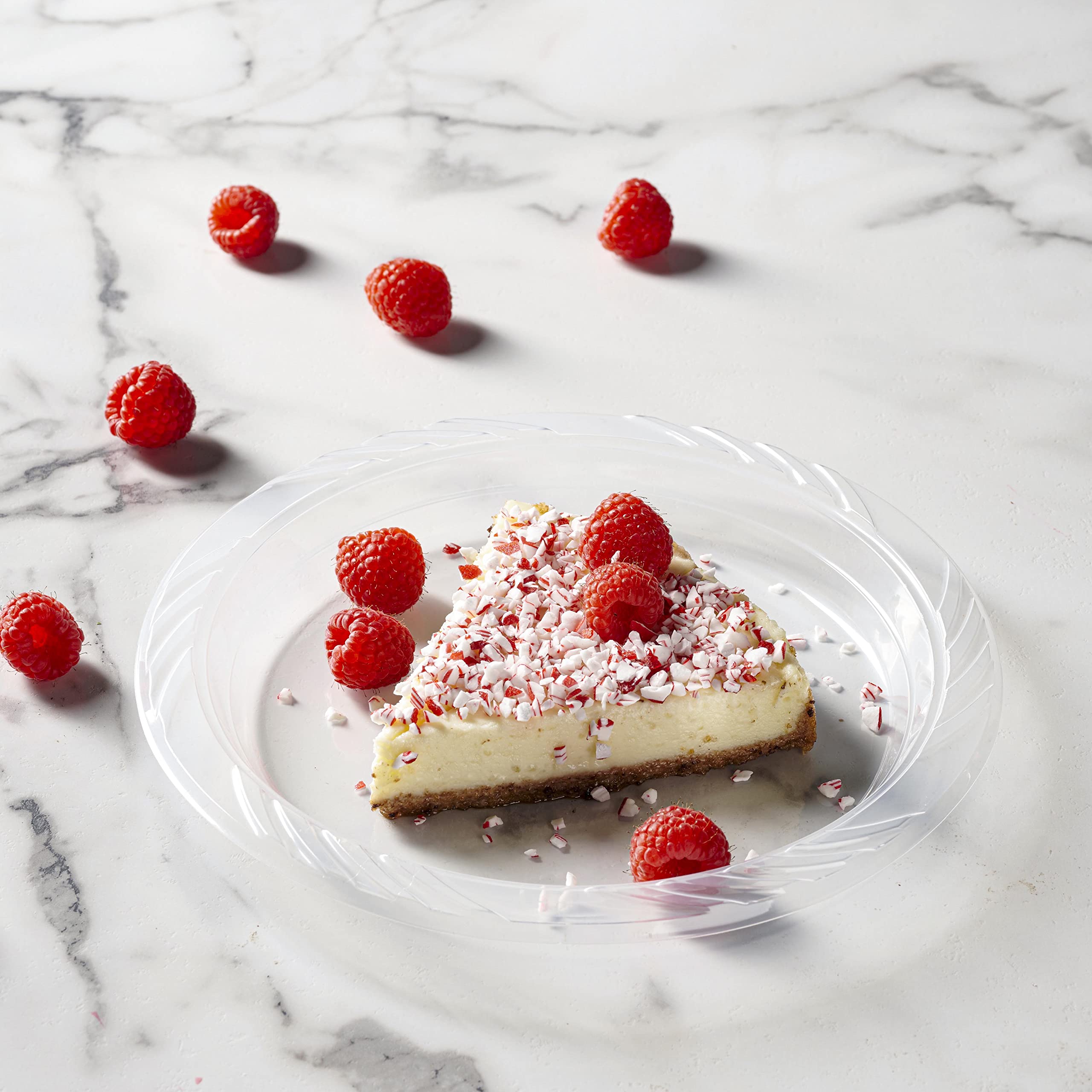 Munfix 6 Inch Clear Plastic Plates 200 Bulk Pack - Disposable Cake Plates For Dessert & Appetizers, Bbq, Party, Travel And Event