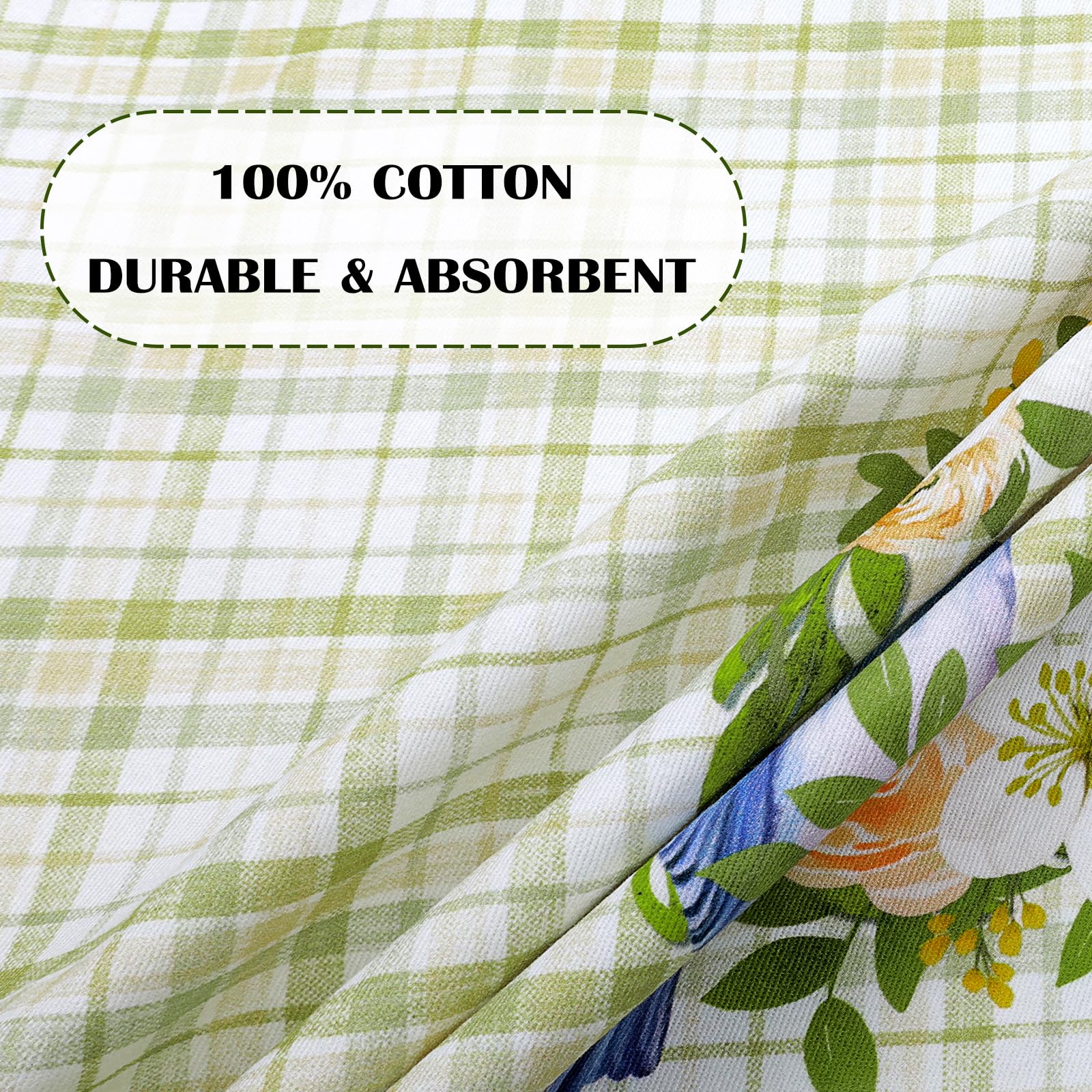 Arquiel Spring Birds Kitchen Towel 100% Cotton Quick Dry Dish Towels 20 X 27.5Inch, Dishcloth Hand Towels For Housewarming Gifts