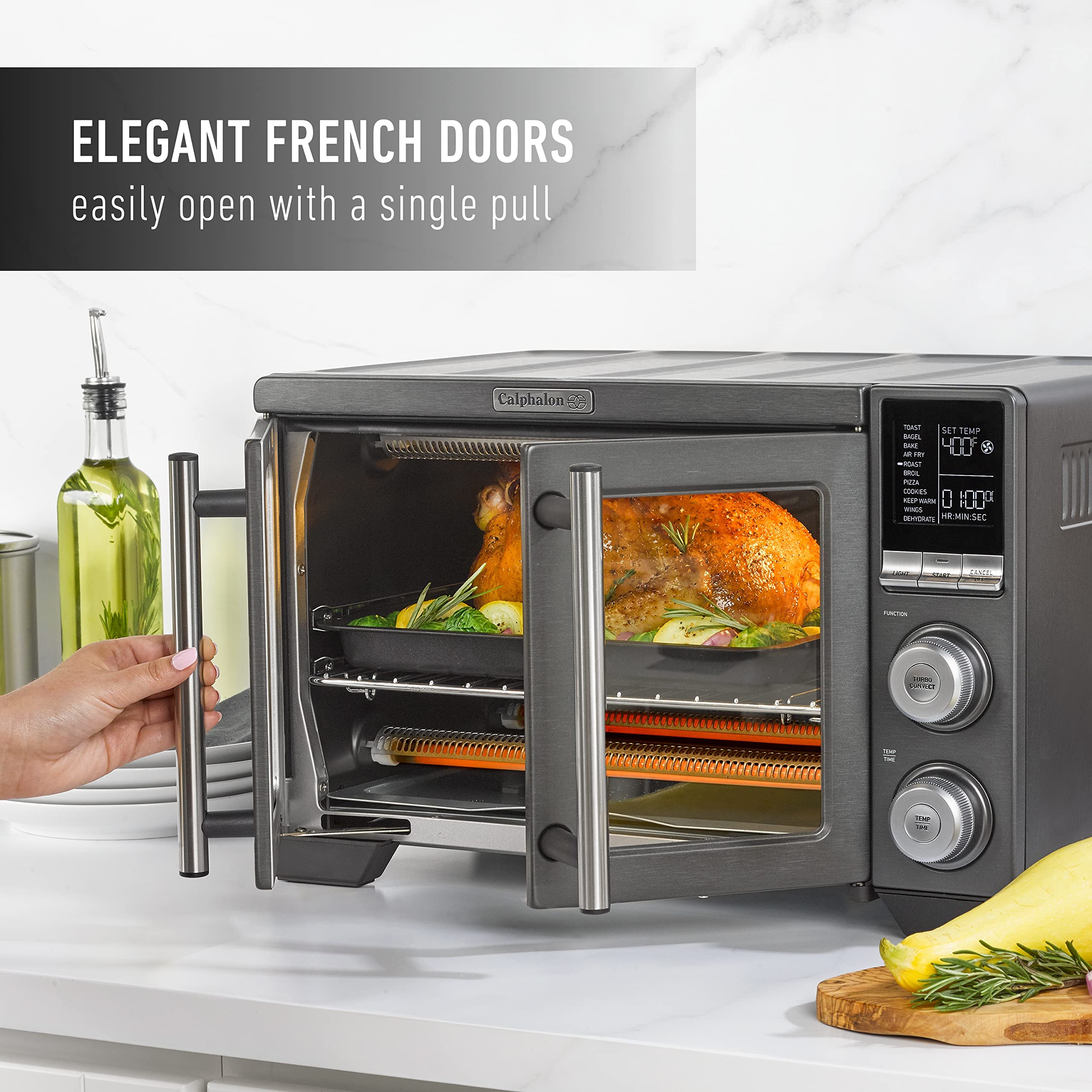 Calphalon Performance Countertop French Door Air Fryer Oven, 11-In-1 Convection Toaster Oven
