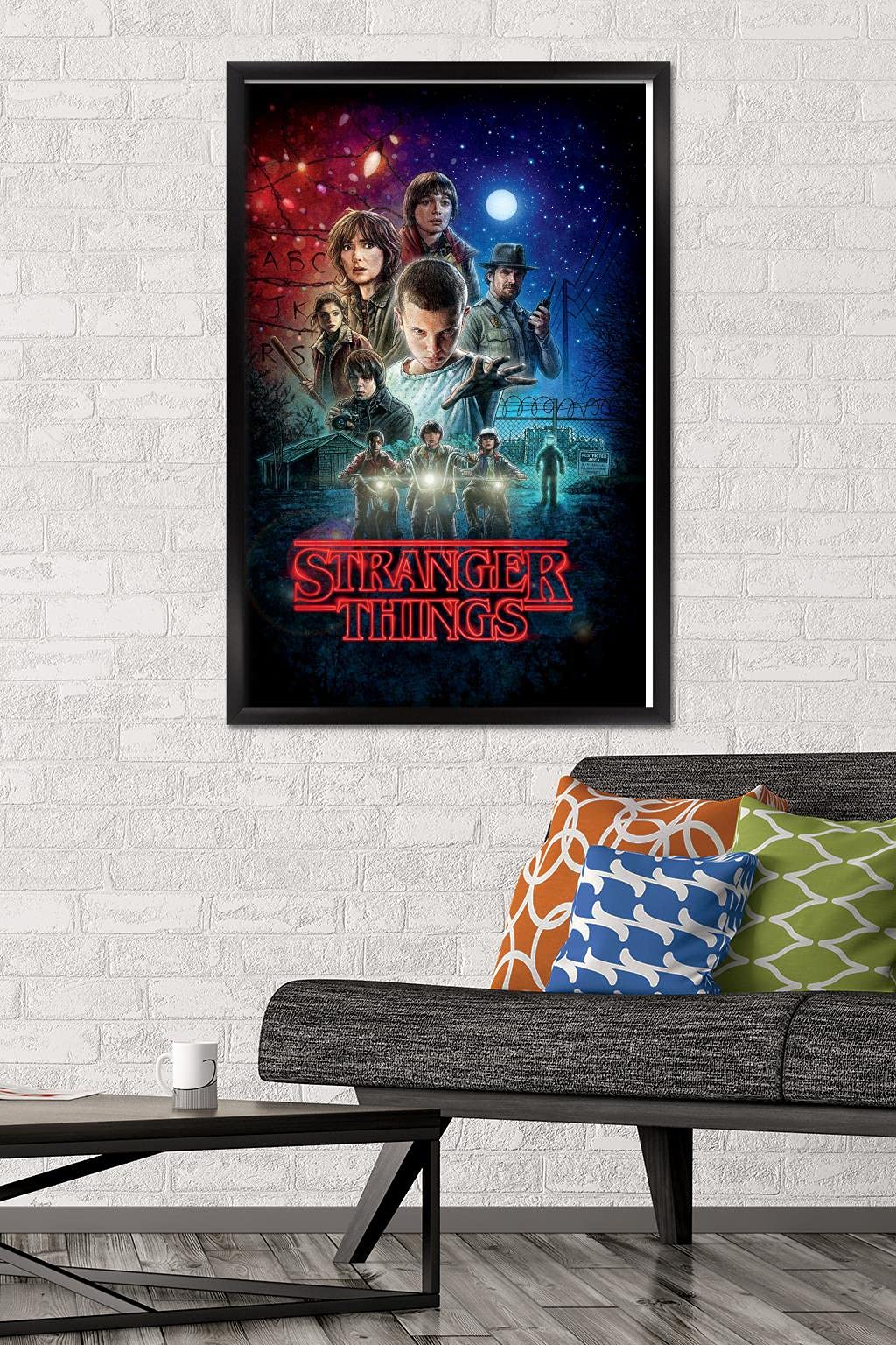 Trends International Netflix Stranger Things - One Sheet Wall Poster, 22.375'' X 34'', Black Framed Version