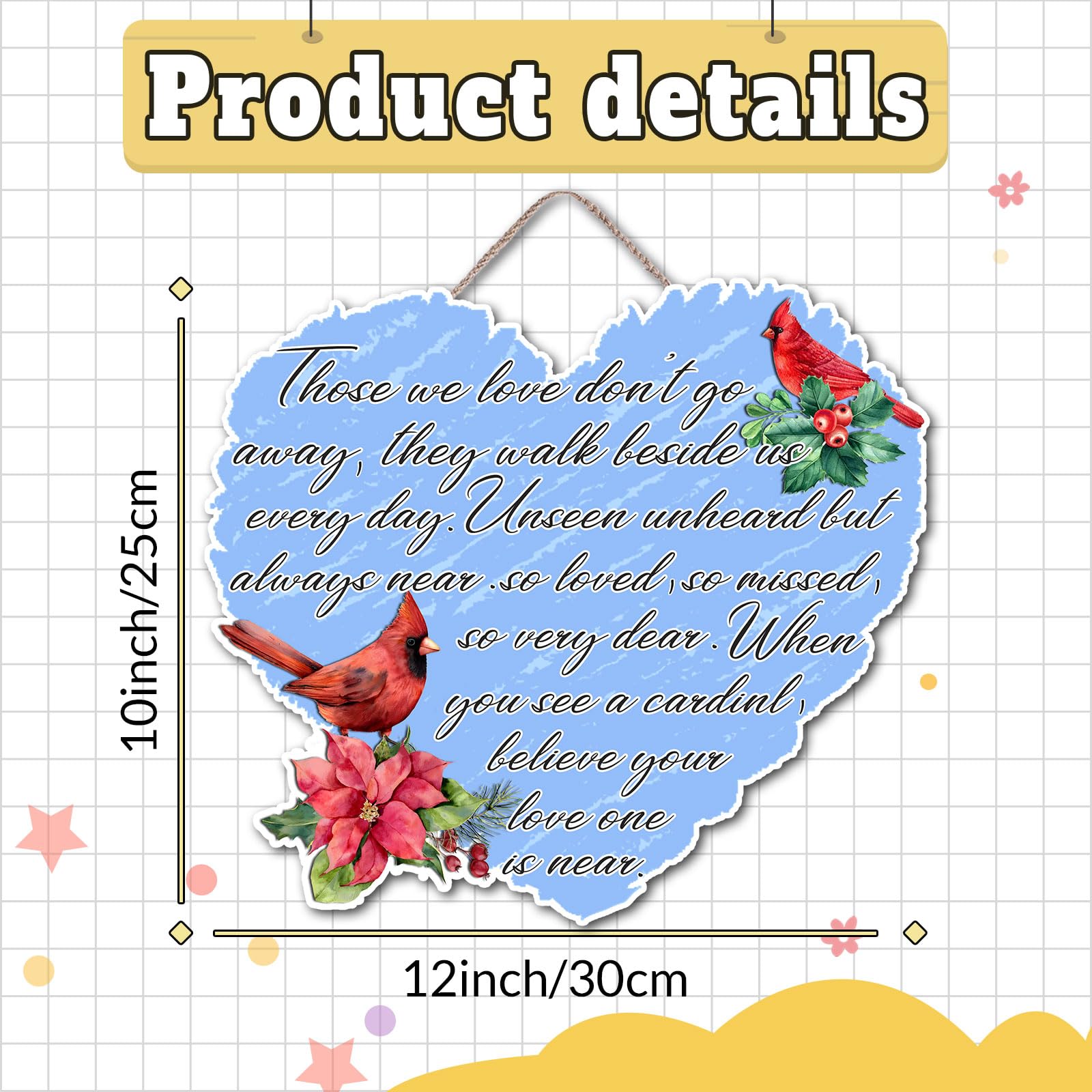 Sympathy Memorial Heart Present for Loss of Those We Love Wall Hanging Plaque Bereavement Condolence Remembrance Funeral Funeral