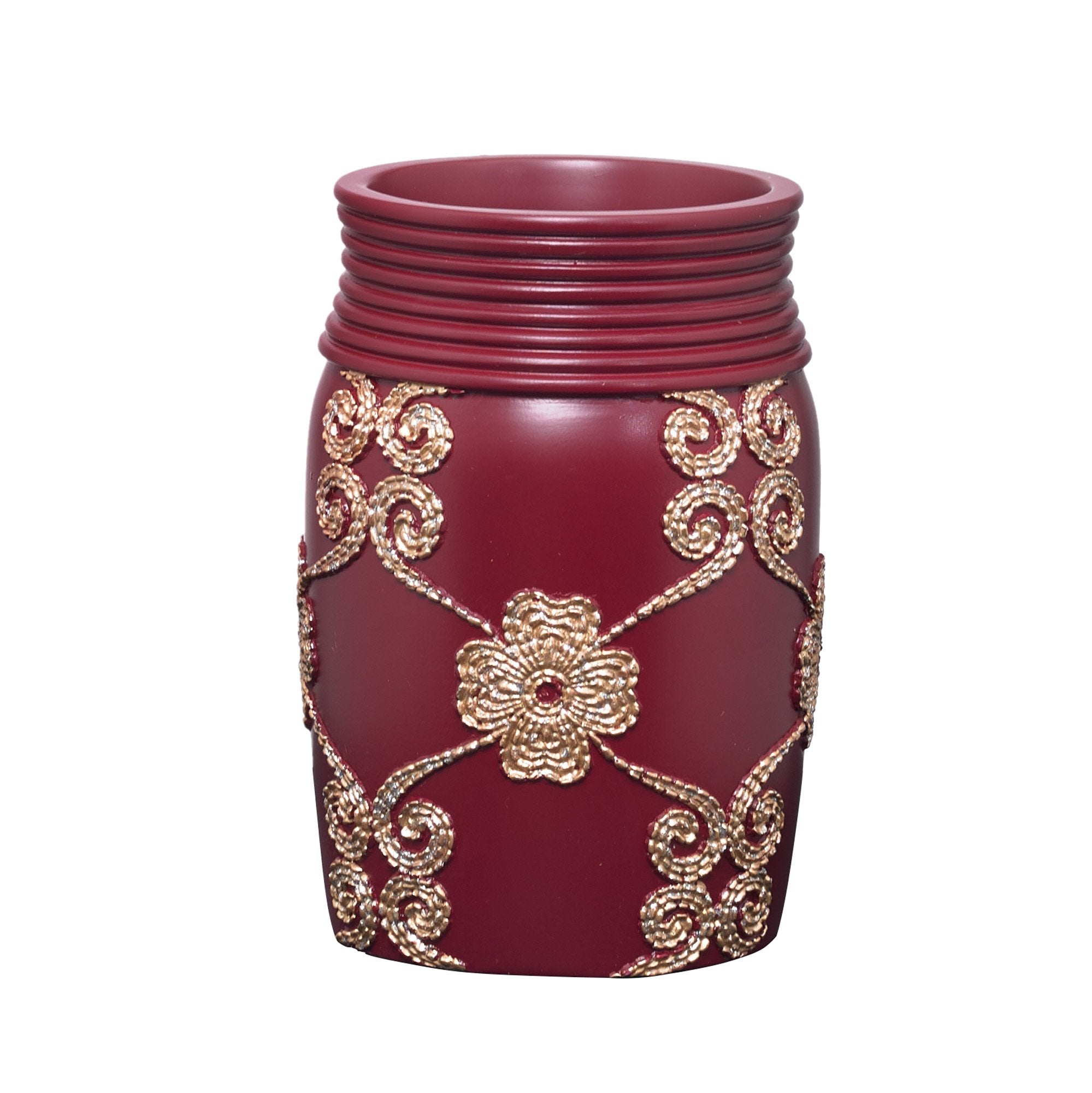 Popular Bath Tumbler, Vlegant Rosa Collection, Burgundy/Gold