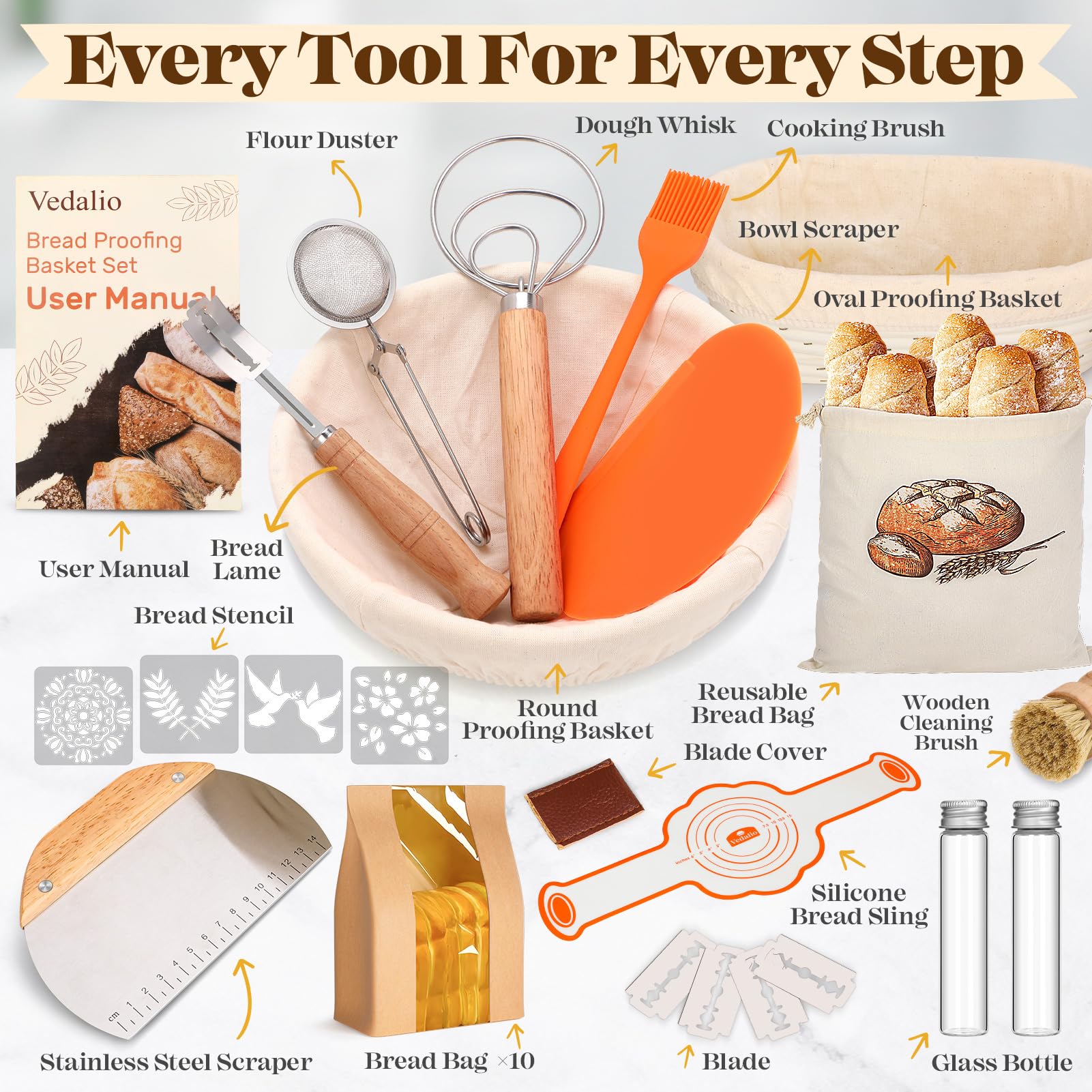 Sourdough Starter Kit, Sourdough Bread Baking Supplies, Sourdough Kit for Modern Home and Kitchen, Sourdough Bread Basket, Sour
