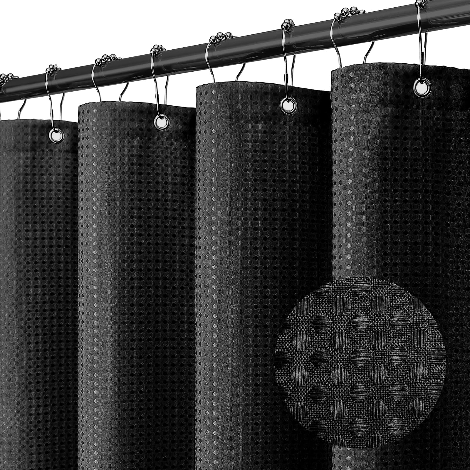 Final Friday Shower Curtain Black Fabric, Waffle Shower Curtains For Bathroom, Hotel Luxury Cloth Bath Curtain Boho Bathroom Dec
