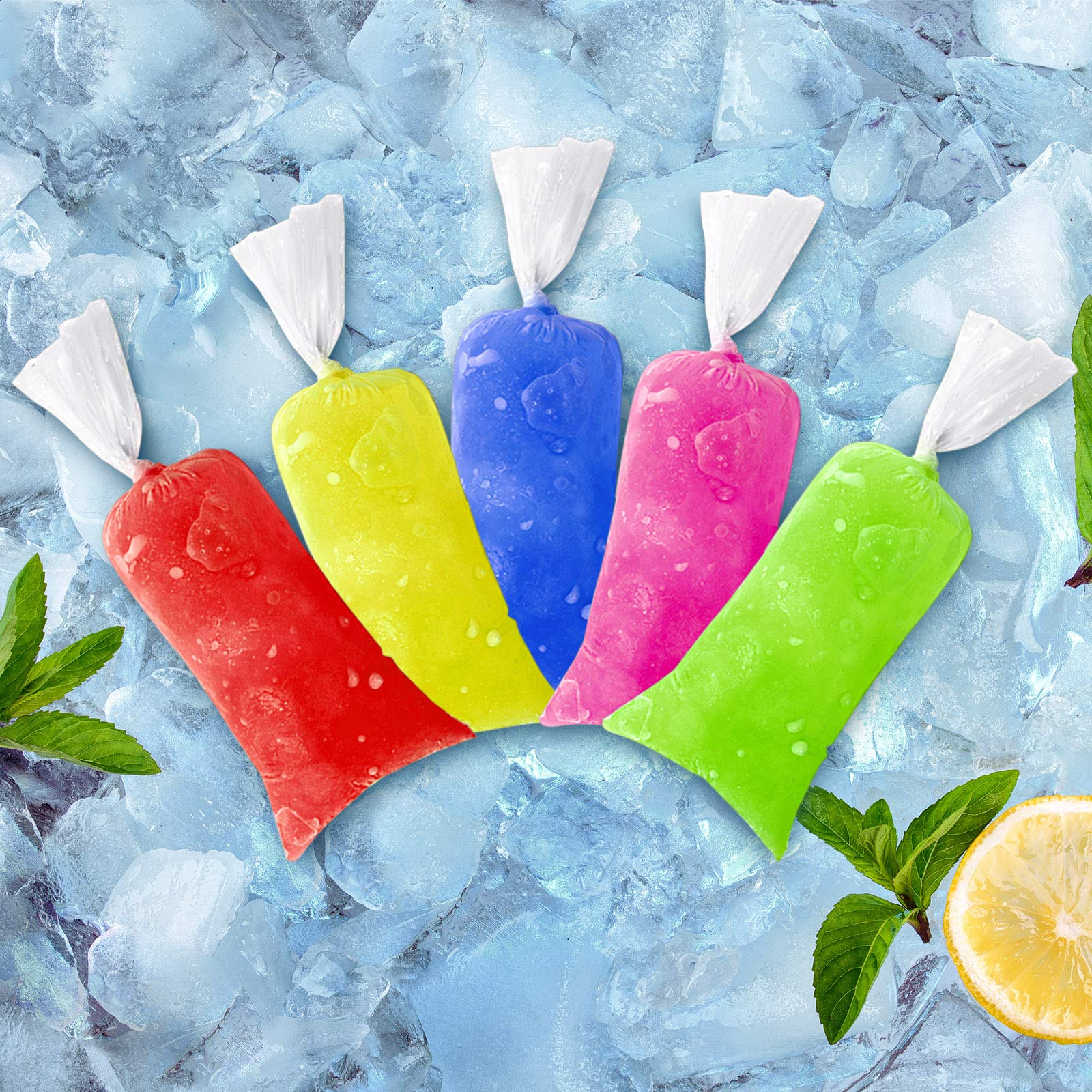 Patelai 200 Pieces Ice Pop Bags 2 X 8 Inch Bolsitas Para Bolis De Hielo Mexicanas Ice Cream Bolis Bags Pouch For Making Ice Cand