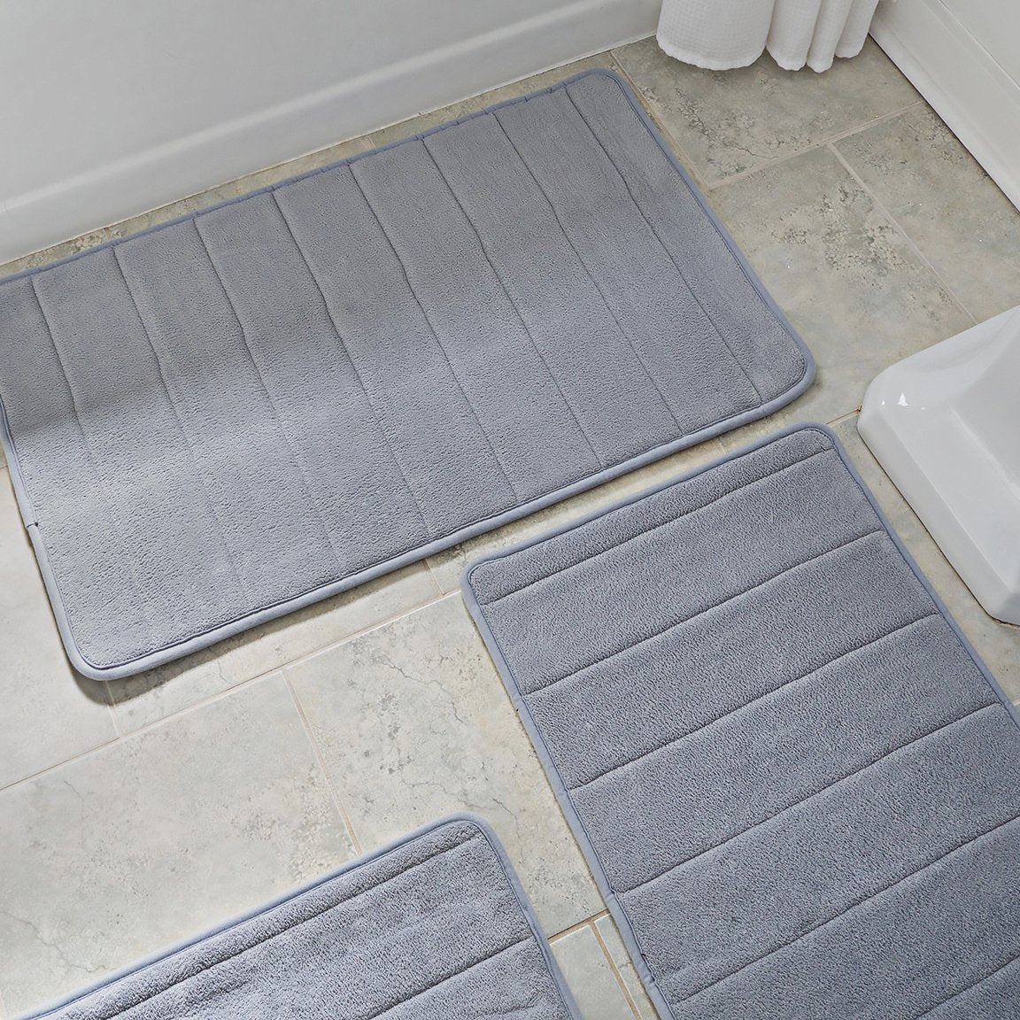 Over The Floor  Bath Mats 5-Piece Set Thick Memory Foam - Close Out Bathroom Rugs Set, Toilet Rug, Water Absorbent, Extra Soft,
