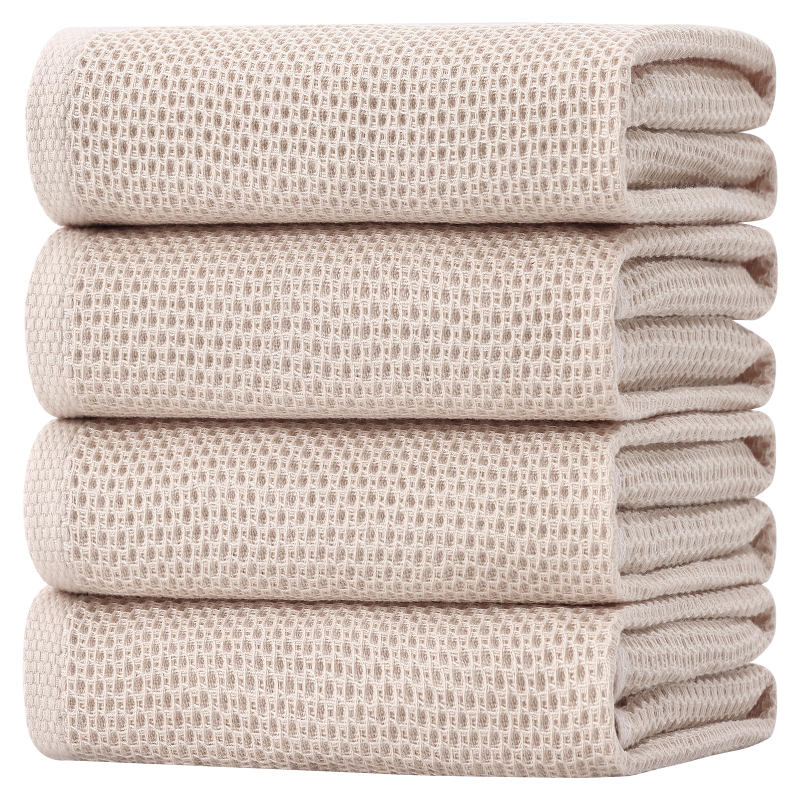 Homaxy 100% Cotton Oversized Waffle Weave Kitchen Dish Towels, Ultra Soft Absorbent Quick Drying Cleaning Towel, 20 x 28 Inches,