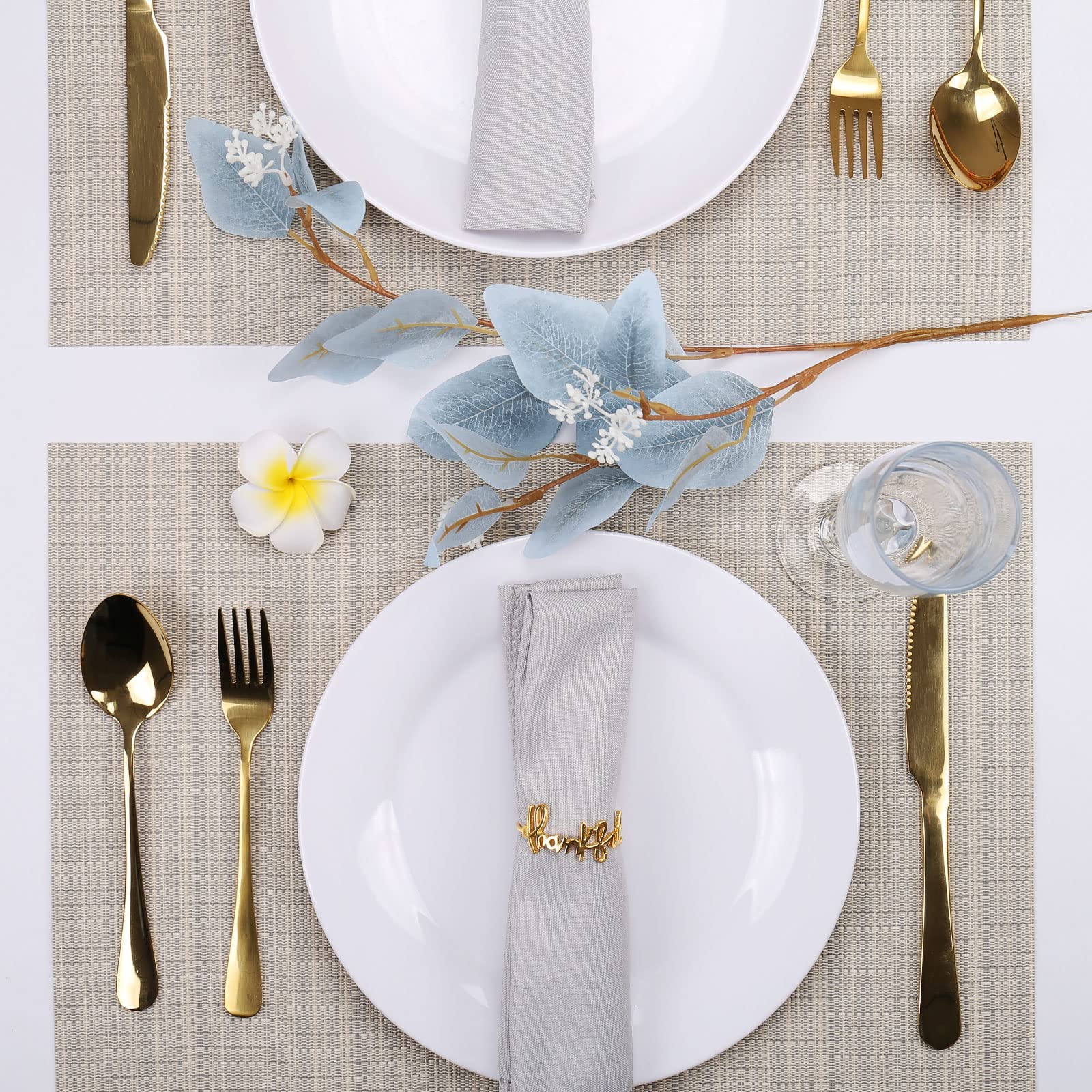 Thanksgiving Napkin Rings Set Of 12, Gold Napkin Holder For Autumn, Harvest Festival, Banquet, Fall Serviette Buckles For Table