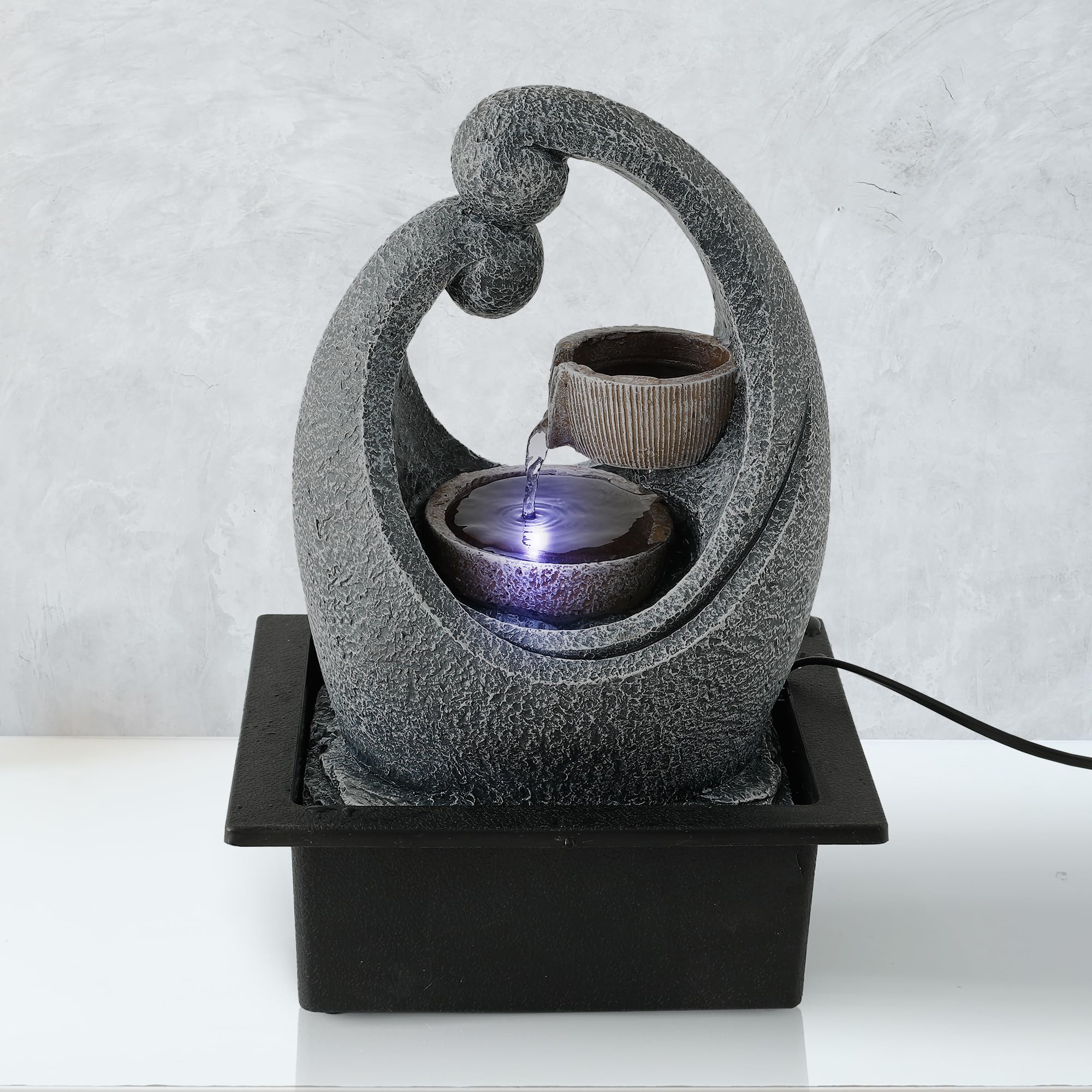 The Better Home Polyresin Water Fountain For Home Decor (37 Cm) | Water Fountains For Living Room Or Office | House Warming Gift