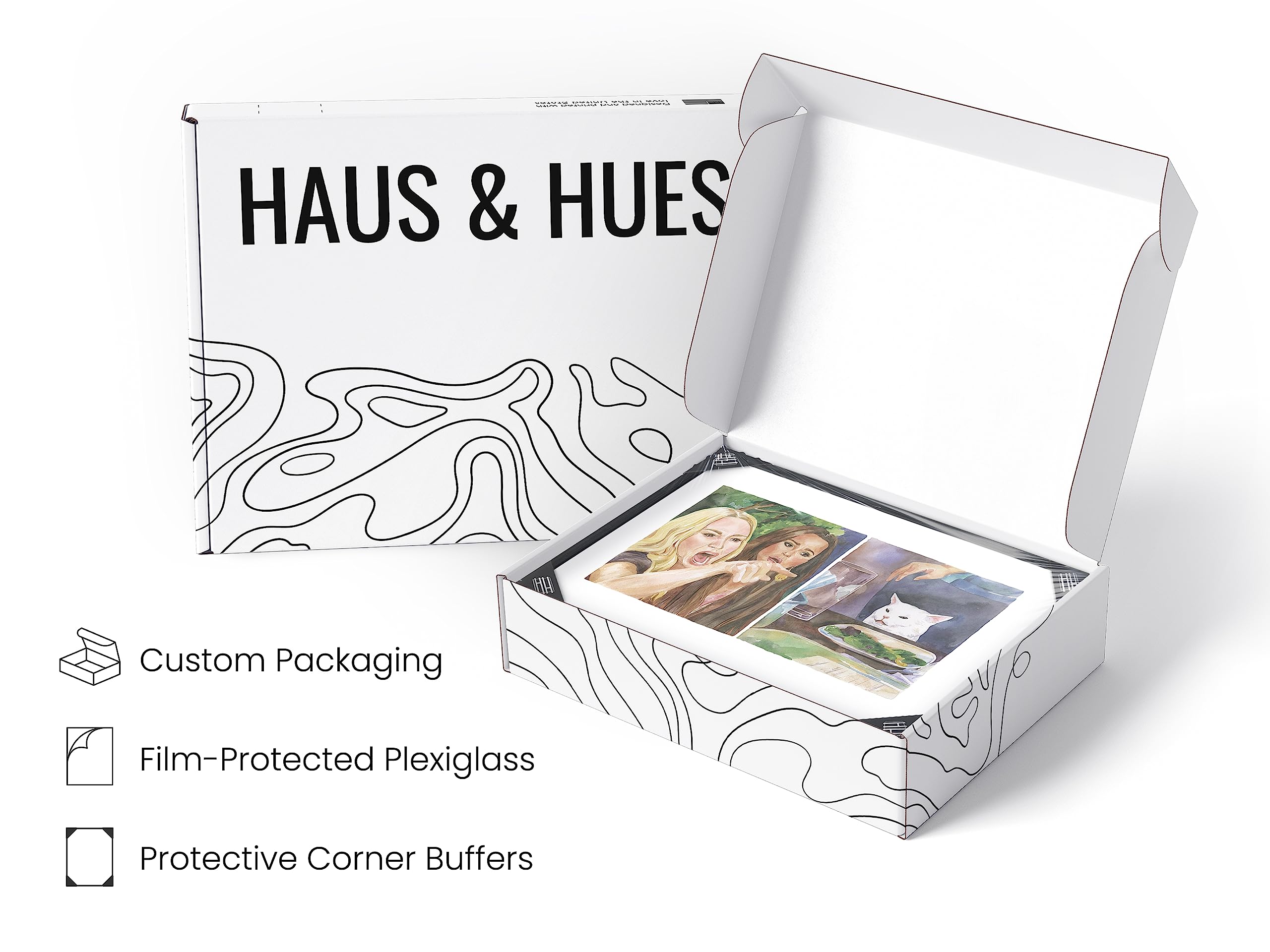 Haus And Hues Framed Meme Wall Art - Cat Meme Canvas Wall Art Funny Wall Decor, Cool Room Decor For Guys, Funny Meme Sign, Cool