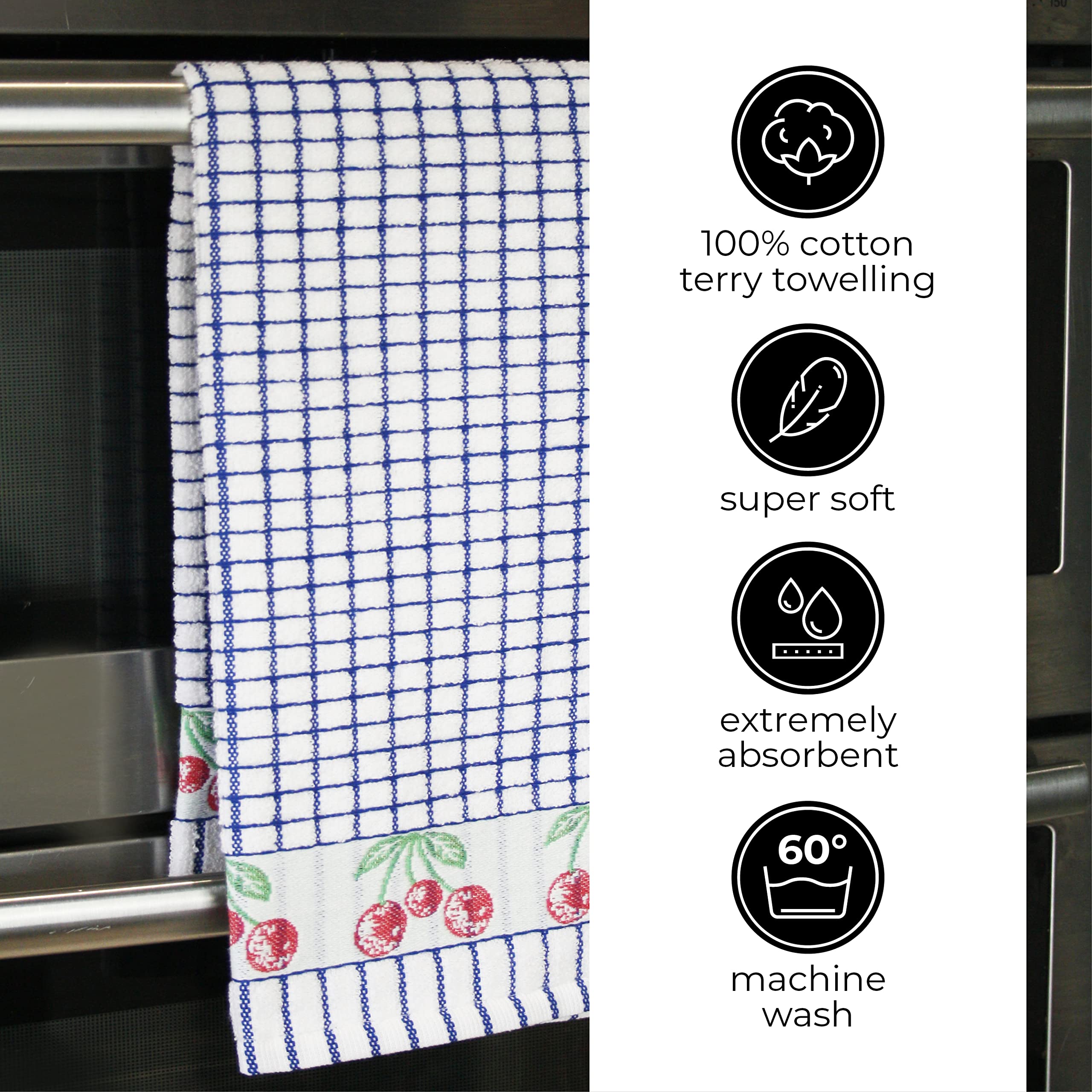 Samuel Lamont & Sons 706Cr Poli Dri Tea Towel, Cherries