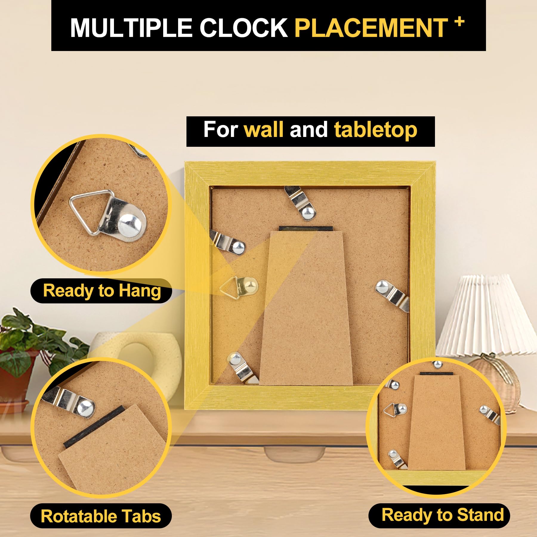 TOFOREVO Picture Frames 4x4 Set of 2 Distressed Gold Wood Grain Photo Frame for Gallery Wall Mounting or Tabletop Display