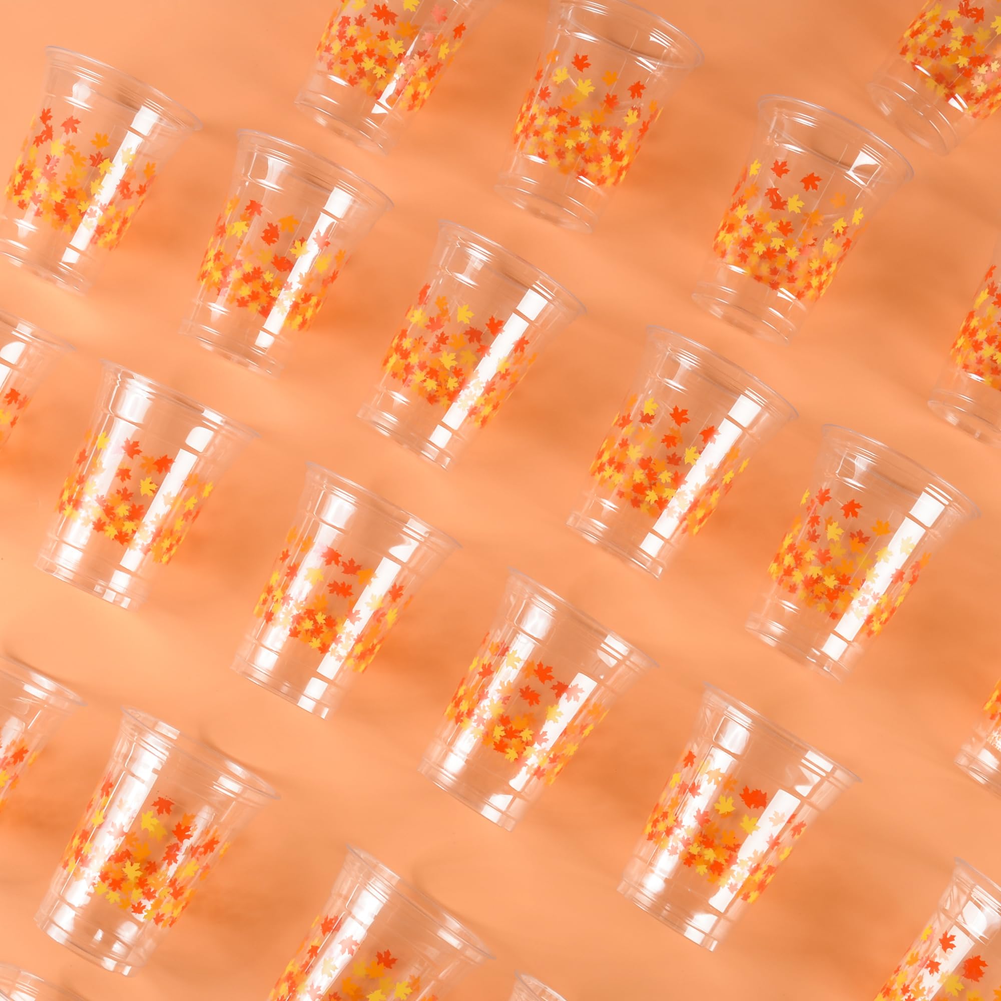 Thankgiving Plastic Cups Turkey Party Cups Autumn 12oz Disposable Clear Drinking Cups for Birthday Harvest Thanksgiving Fall Par