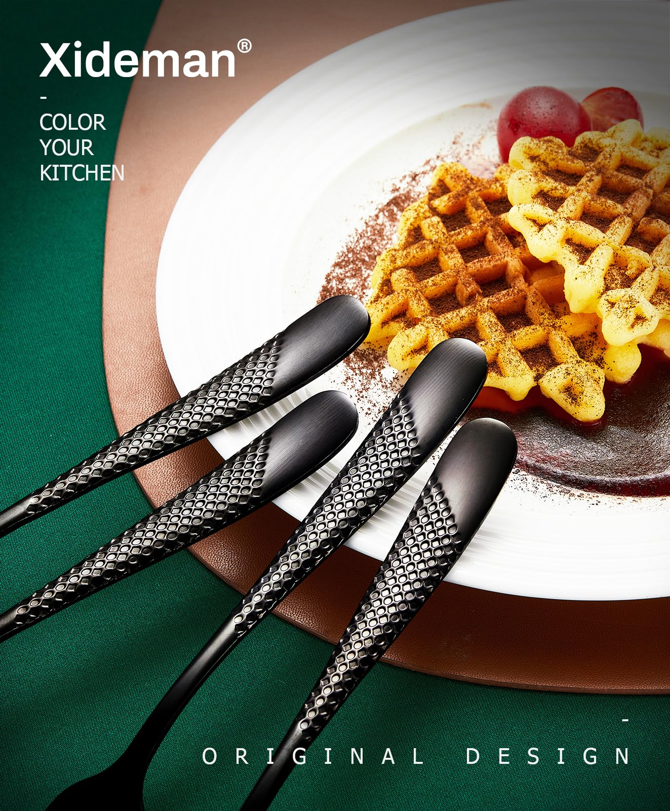Xideman Black Dinner Forks, 6 Piece 18/10 Stainless Steel Forks, 7.95''Small Serving Forks