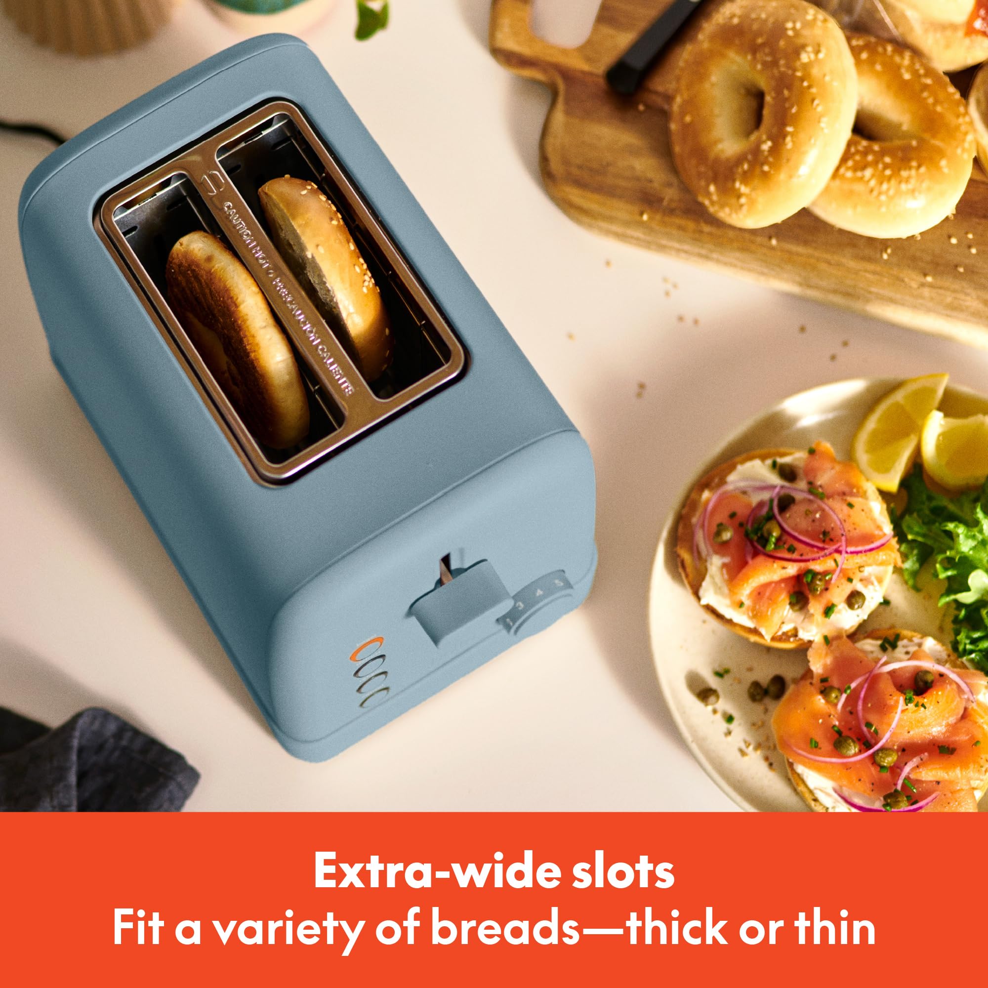 Bella 2 Slice Toaster, 6 Setting Shade Control W Reheat, Cancel, Bagel & Defrost Buttons, Removable Crumb Tray, Anti Jam & Auto
