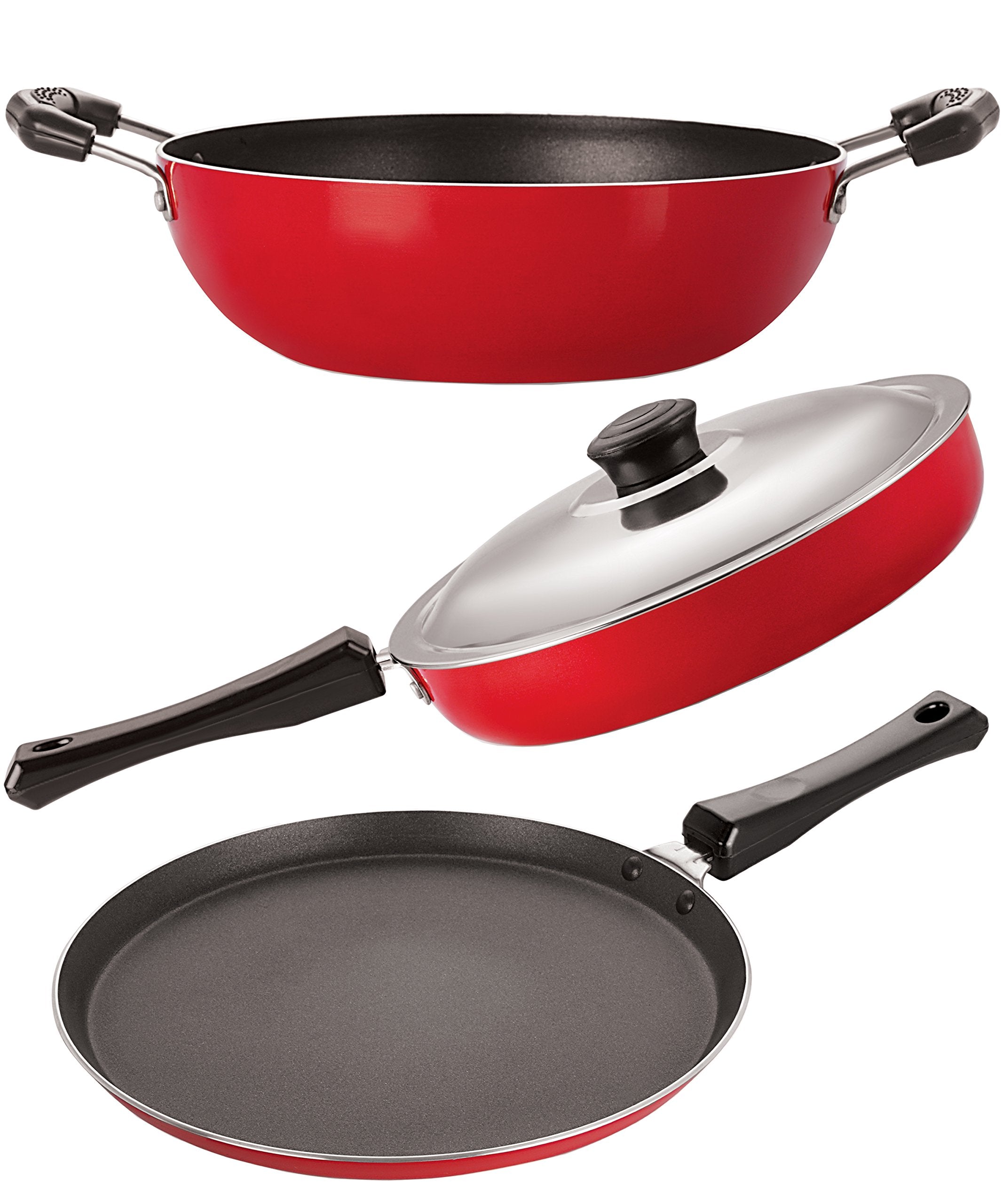 Nirlon NonStick Coated Aluminium Dishwasher Safe Kitchen Cooking Utencil Set