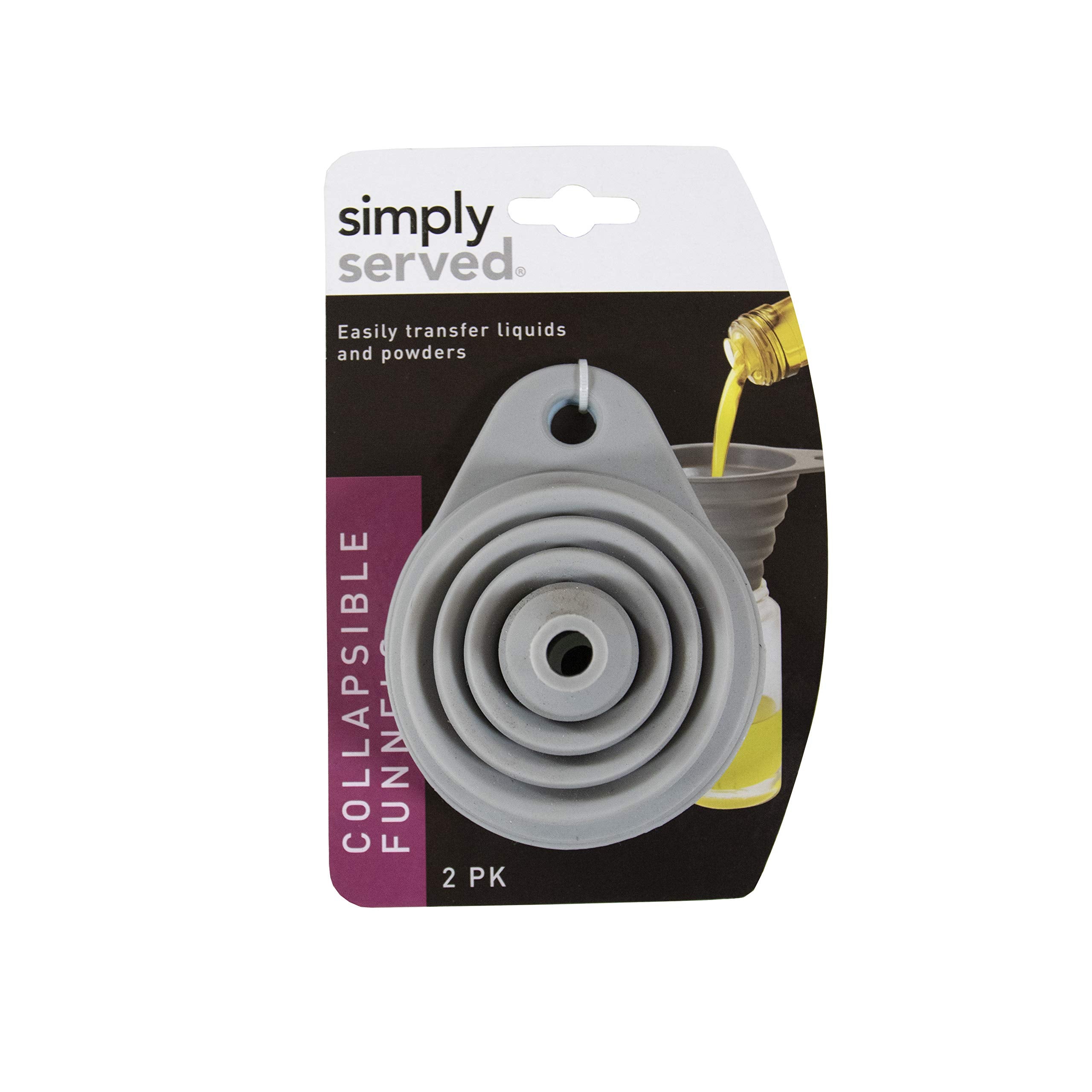Simply Served Collapsible Funnels, Standard, Gray And Blue