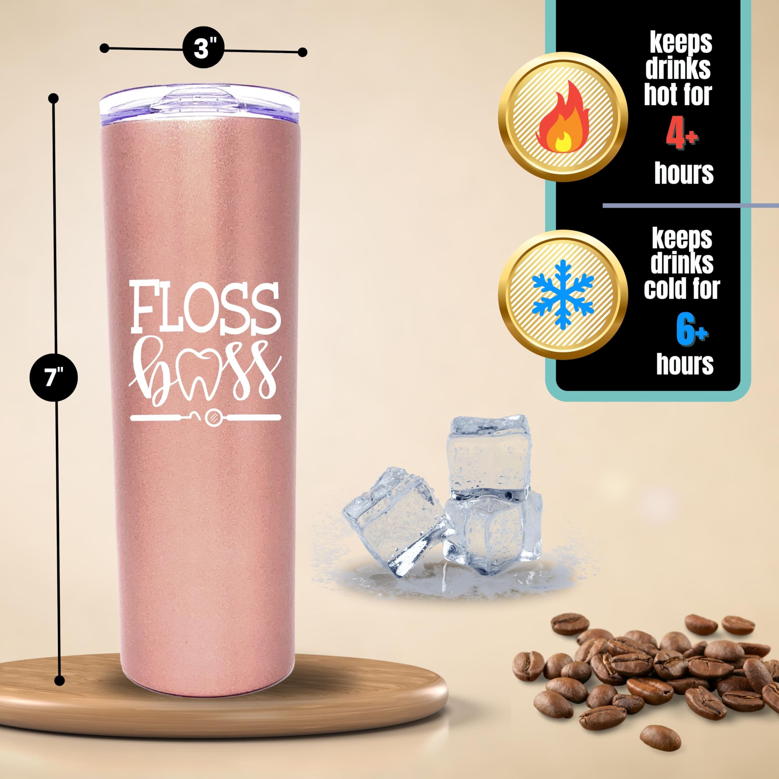 Brooke & Jess Designs Dental Assistant Hygienist Gifts For Women - Dentist Tumbler, Cups, Coffee Mug, Insulated Water Bottle - G