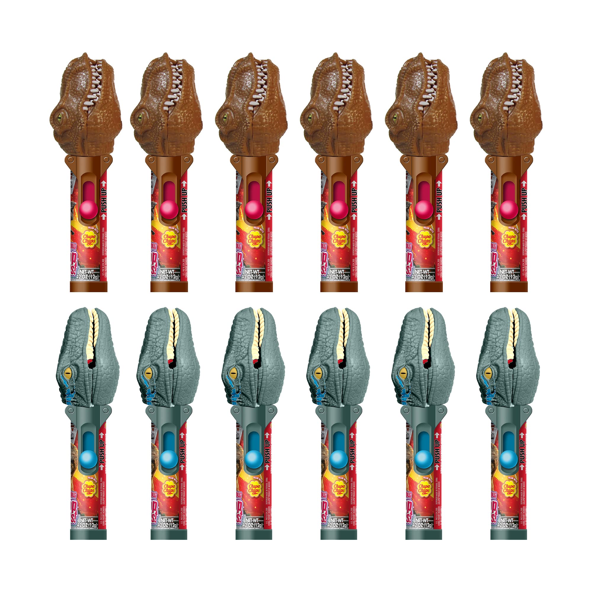 Pop Ups! Jurassic World Lollipop Holder | Gift For Halloween, Jurassic Park Fans | Bulk Set Of 12 | Lollipops Included
