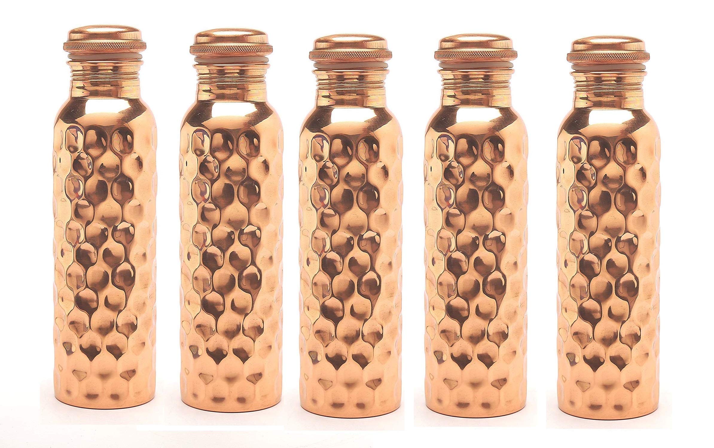 Imago Copper Water Bottle, 1L, Set Of 5, Brown