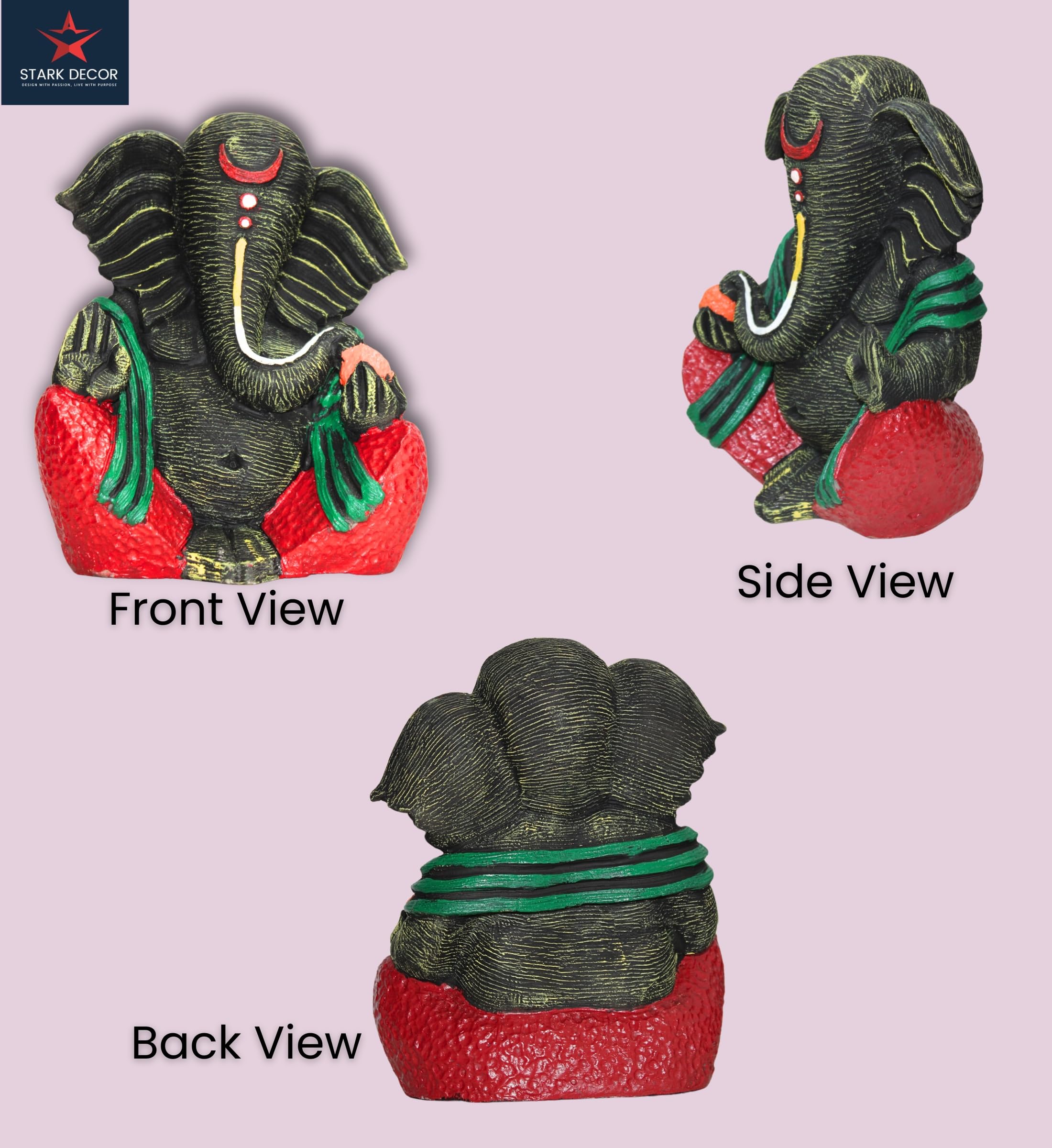 Stark Dcor Majestic Ganesh Adornment Standganpati Idol For Home Decor Puja Lord Ganesh Statue Gift For Office Desk Puja Room Fig
