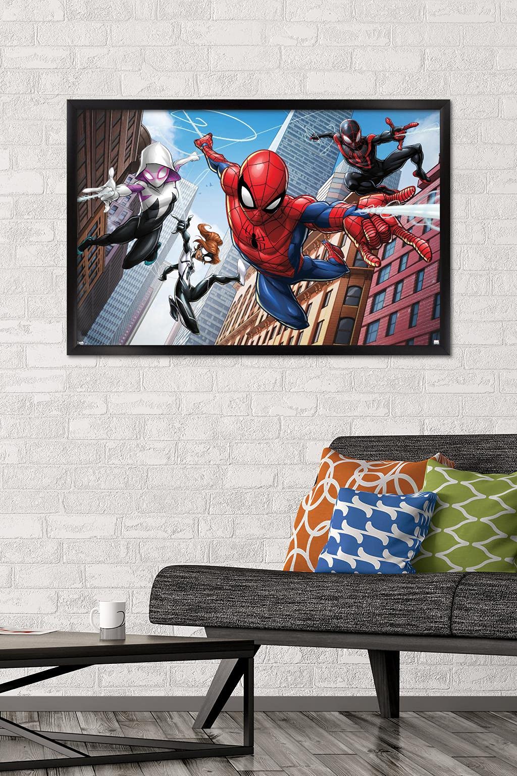 Trends International Marvel Comics - Spider-Man - Web Heroes Wall Poster, 22.375'' X 34'', Black Framed Version