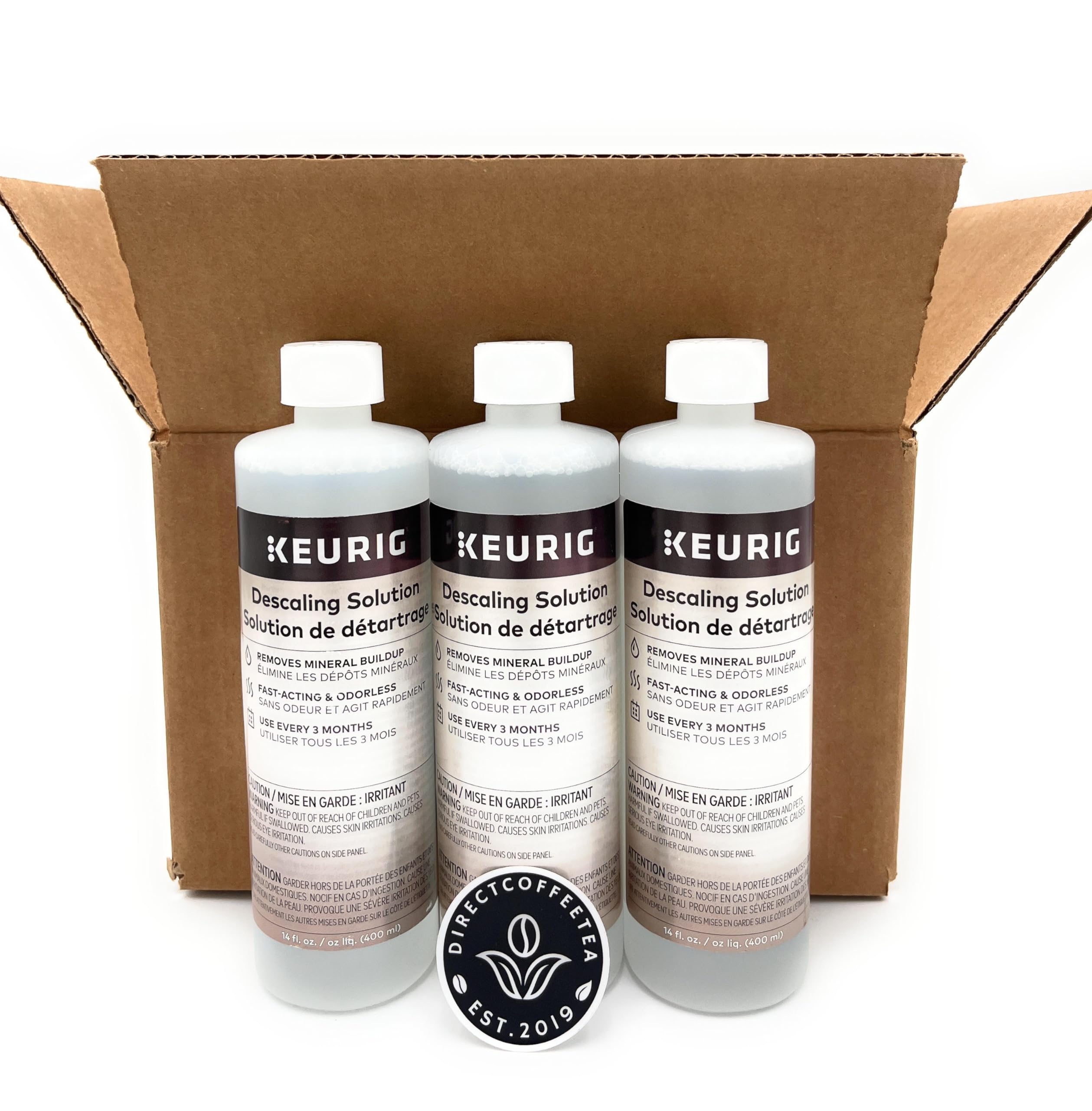 Direct Coffee Tea Est 2019 Keurig Descaling Solution Pack Of 3 (14 Fl Oz Each) For Single Serve Coffee Machines With Complimenta