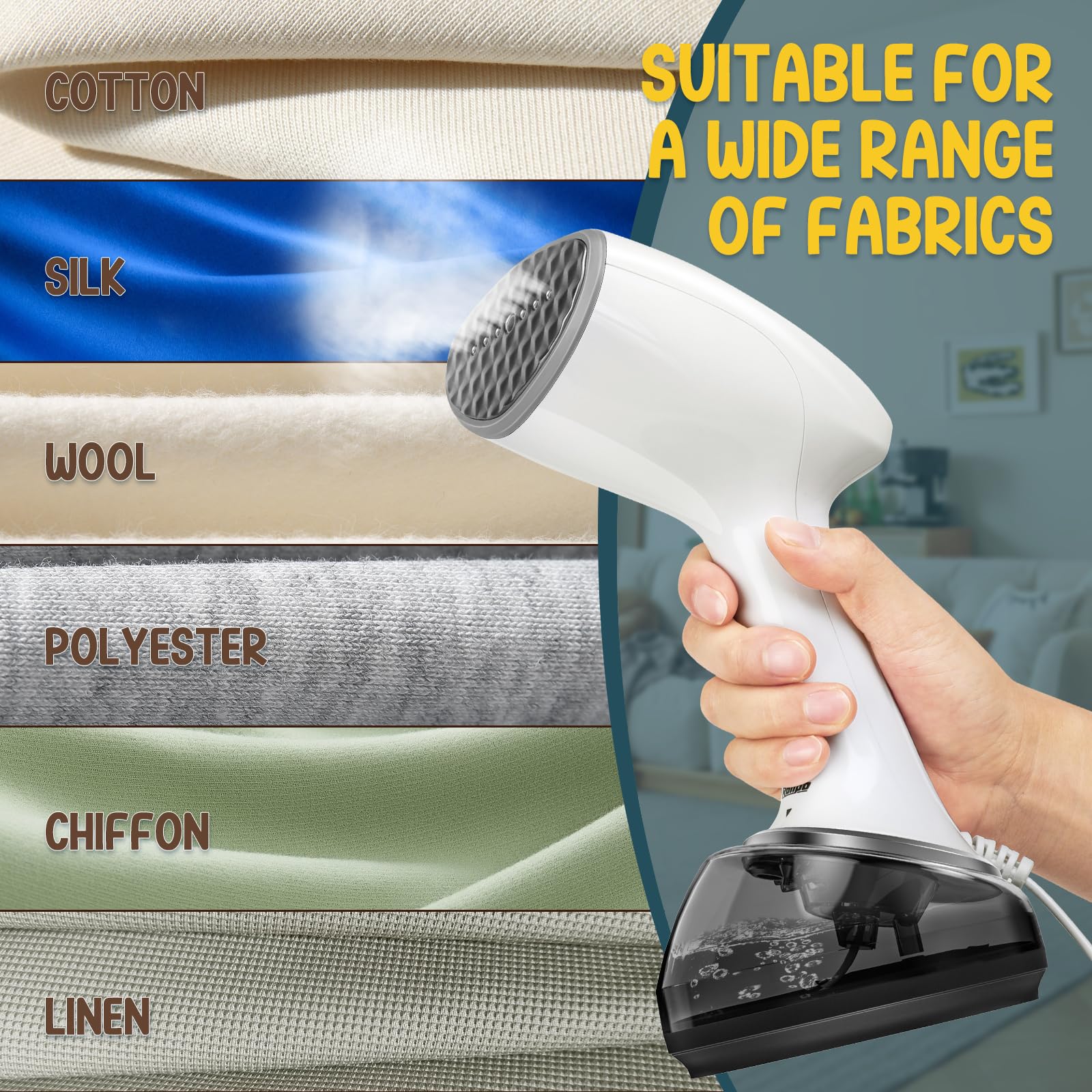 Rolipo Steamer For Clothes 1200W, Clothes Steamer For Home, Office, Travel, Compact And Portable Travel Garment Steamer, Upgrade