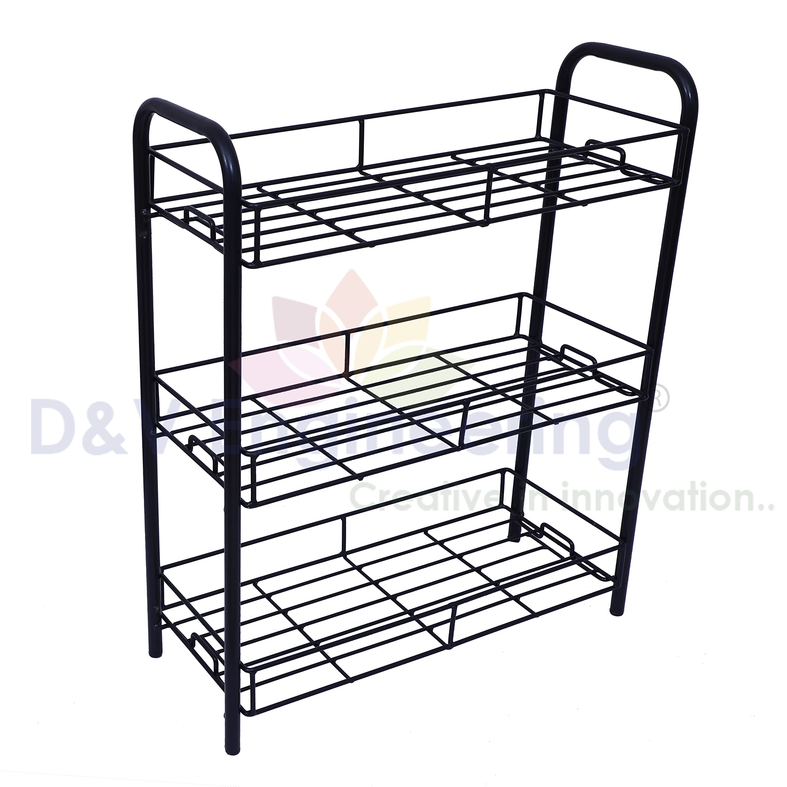 D&V ENGINEERING 3-Tier Kitchen Storage Shelf Shelves Holder Stand Rack, Kitchen Countertop Storage Shelf Organizer, Kitchen Spic