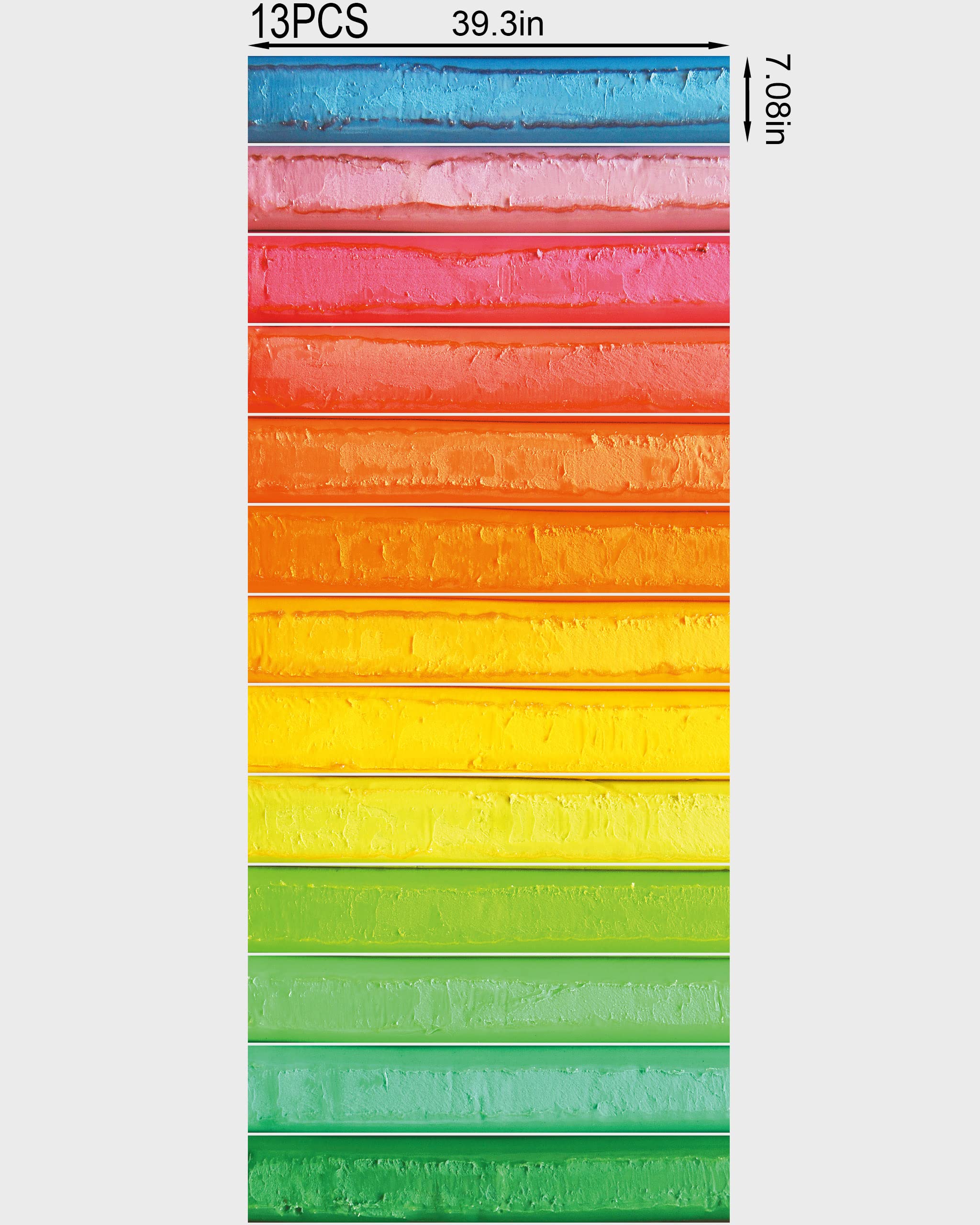 Flfk Stair Decals - Stair Stickers Decals Peel And Stick,Rainbow Art Oil Painting Stair Risers Decals Self-Adhesive For Home Dec