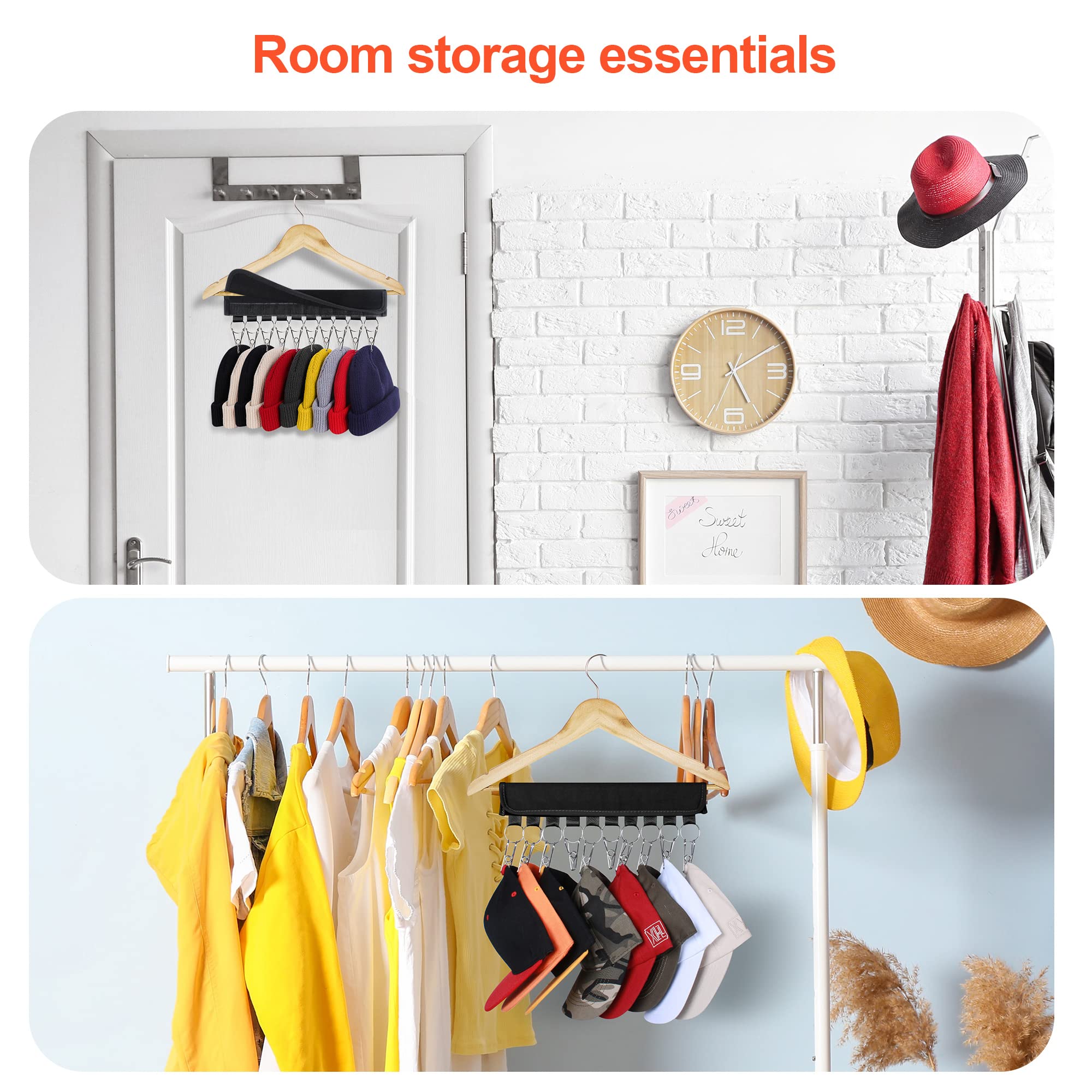 Hat Organizer Holder For Hanger & Room Closet, 1Pack Hat Rack Storage Clips, For Hang Baseball Hats Rack, Ball Caps, Winter Bean