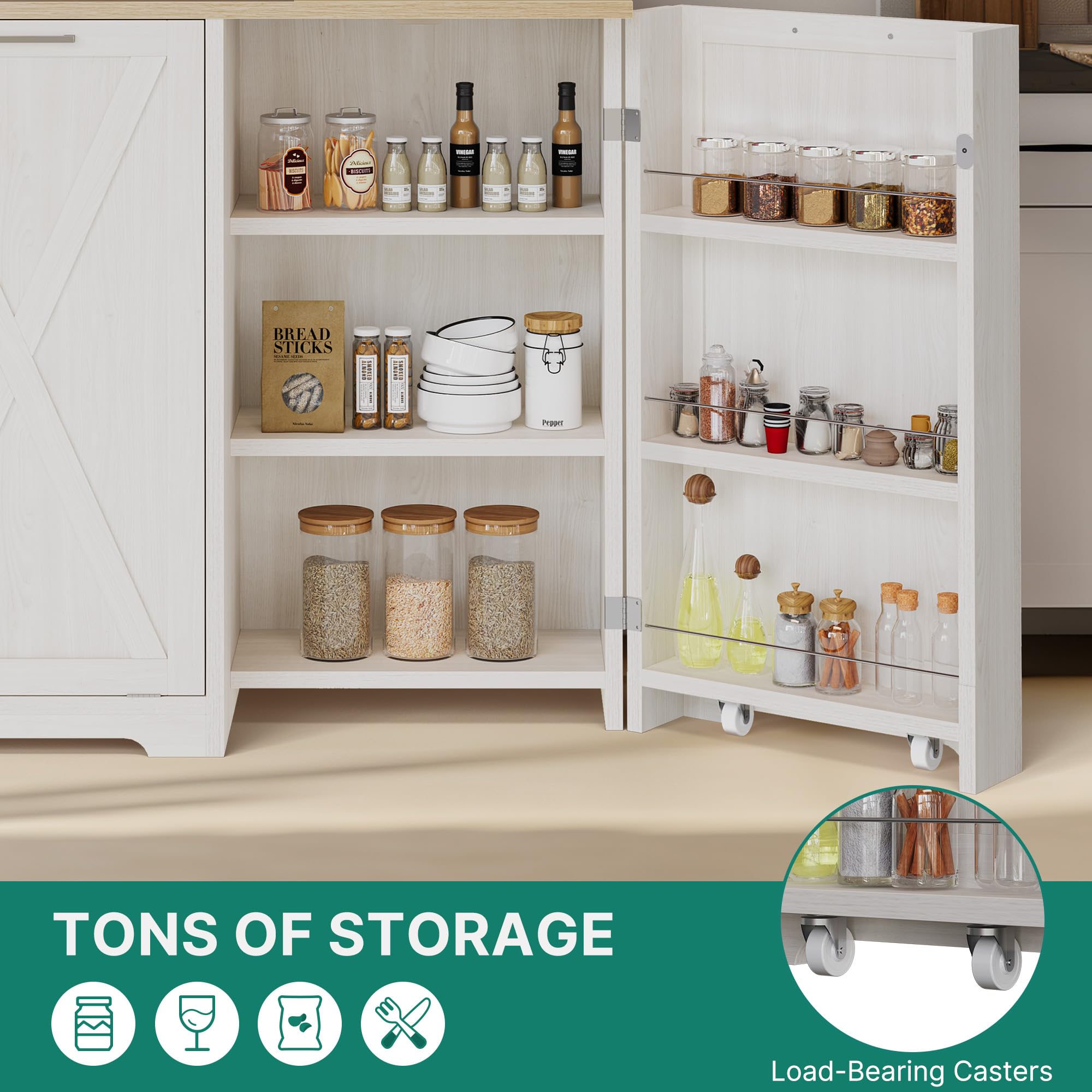 Dwvo Tilt Out Trash Can Cabinet, Cabinet Trash Can Garbage Can Cabinet With Power Outlet/Adjustable Shelves, Trash Bin Cabinet T