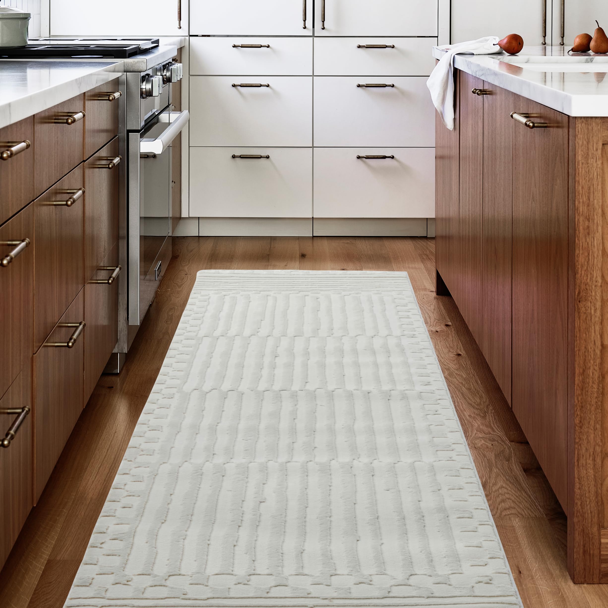 Revival Rugs Soloba 27x9 Machine Washable Runner Rug for Hallway Entryway - 100% Recycled Oeko-TEX Certified, Medium Pile, Bei
