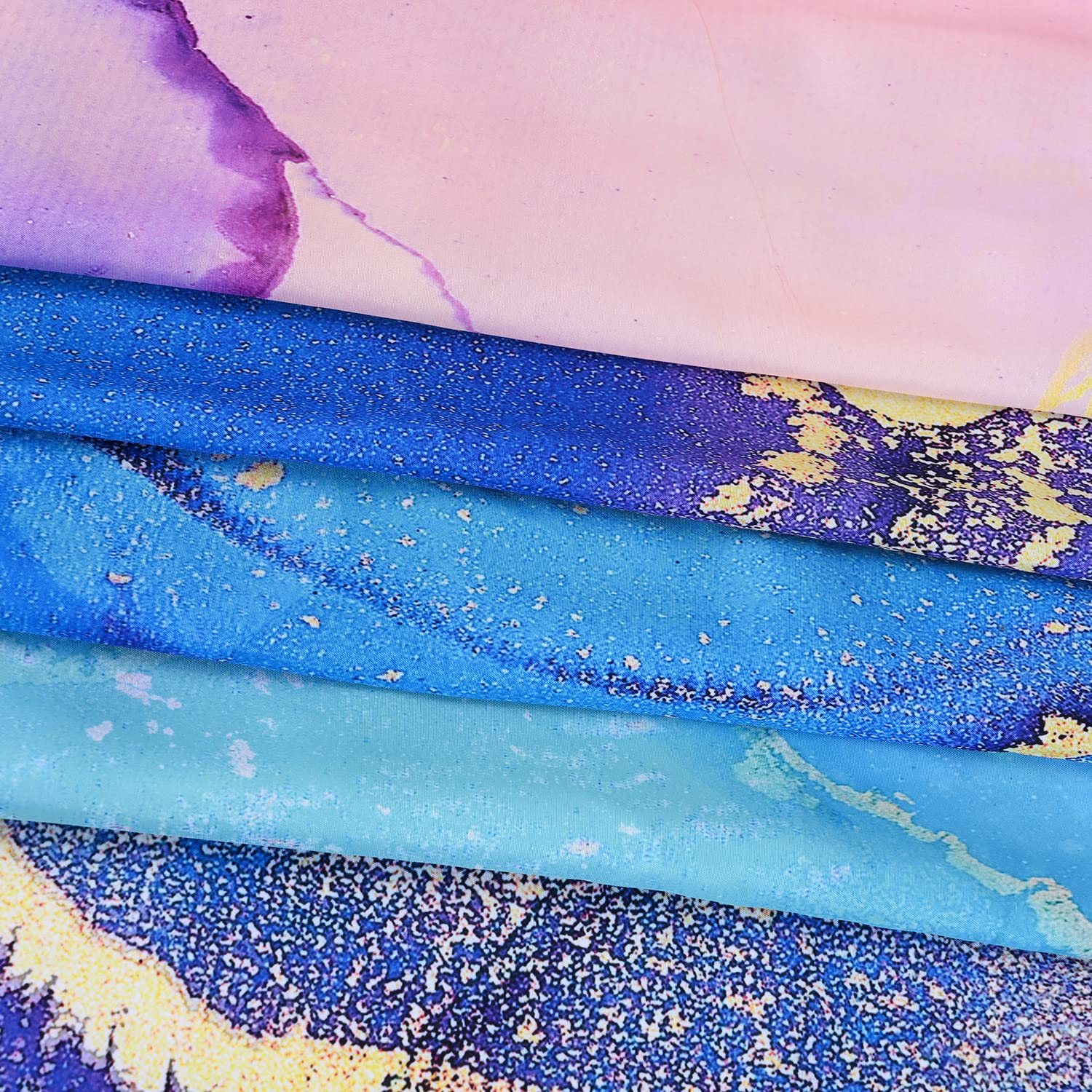 RosieLily Purple?arble?hower Curtain ?lue?bstract?athroom?urtain  Colorful?mbre Shower Curtains Set with 12 Hooks ?ink and Gold?athroom Decor ?2''x72''