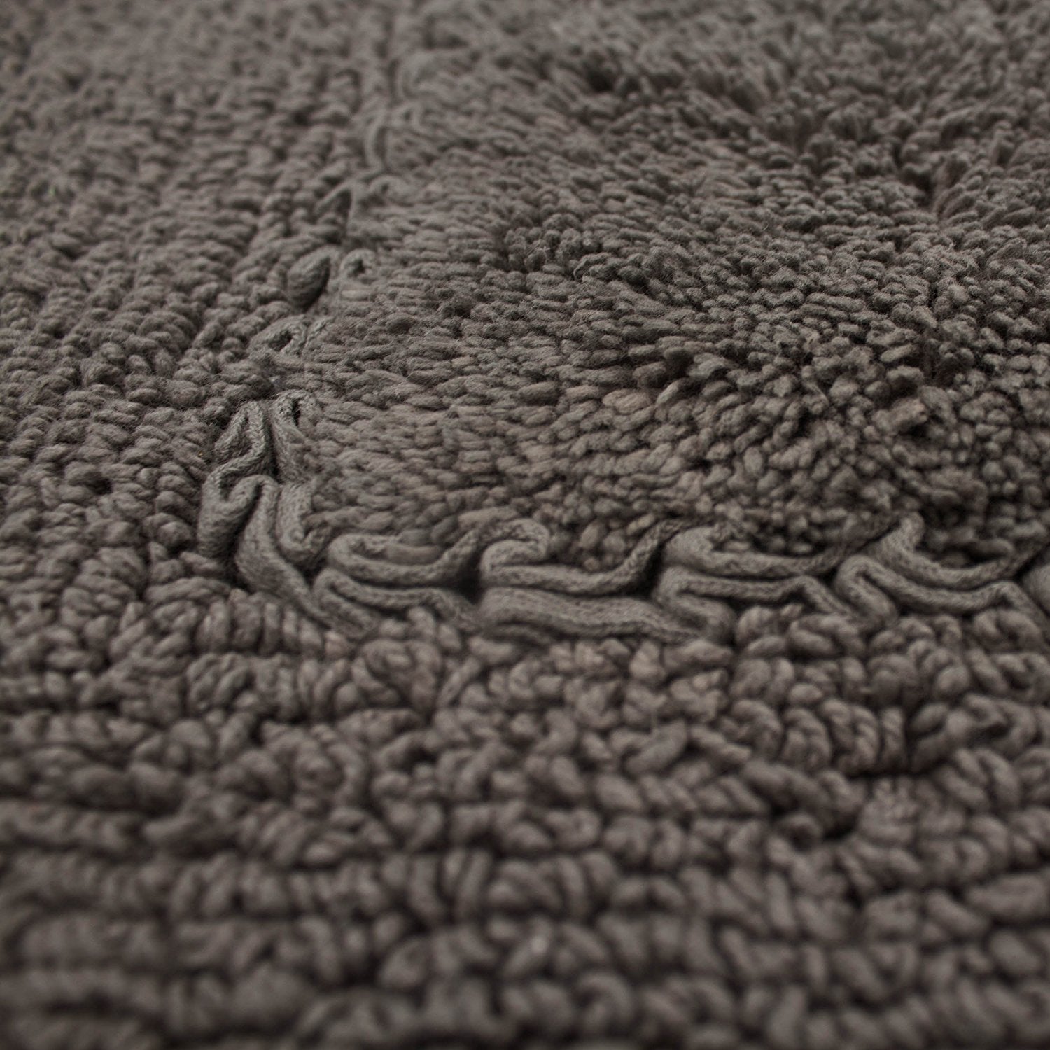 Laura Ashley Ruffle Cotton 2-Piece Bath Rug Set, Dark Gray