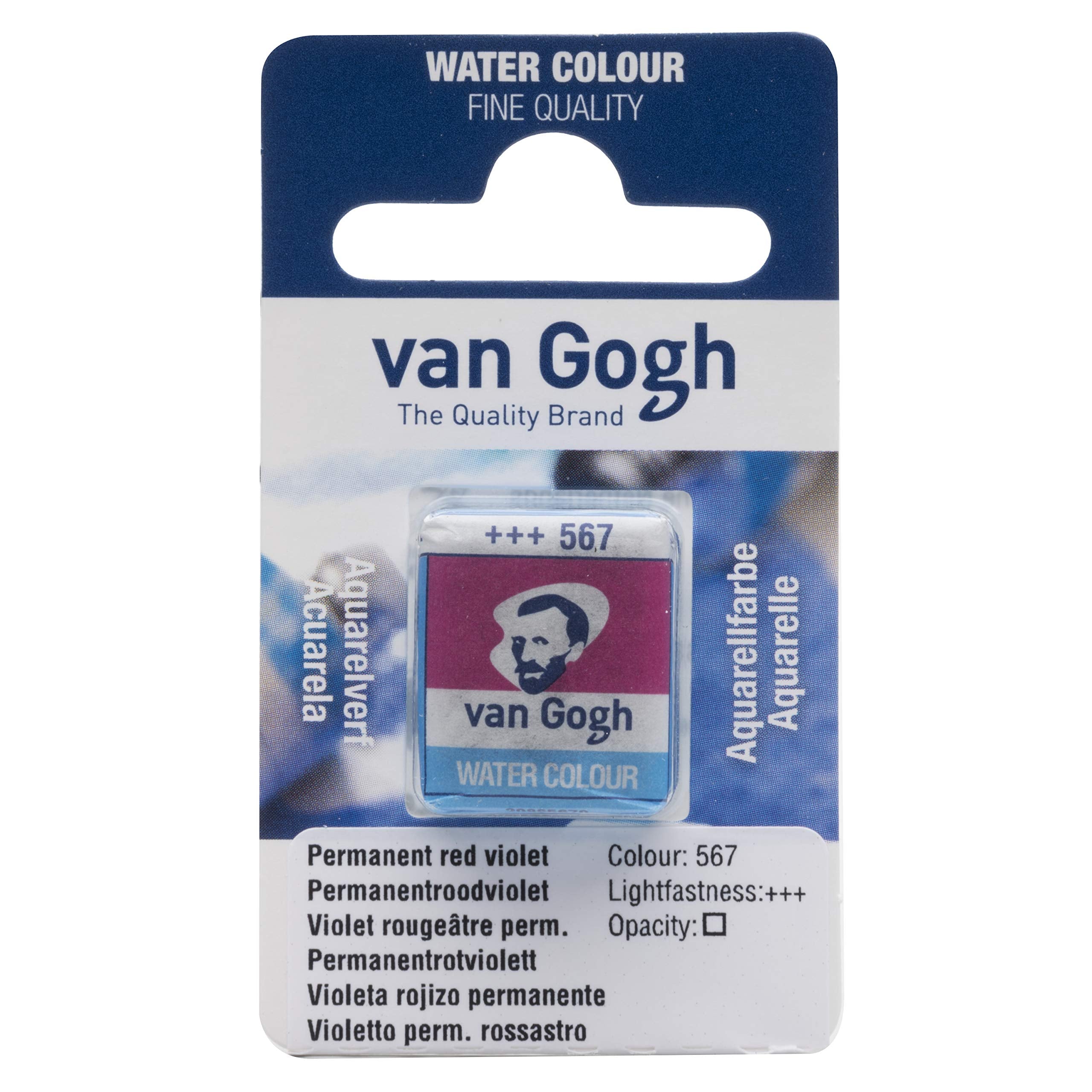 Van Gogh Watercolor Paint, Half Pan, Permanent Red Violet 567