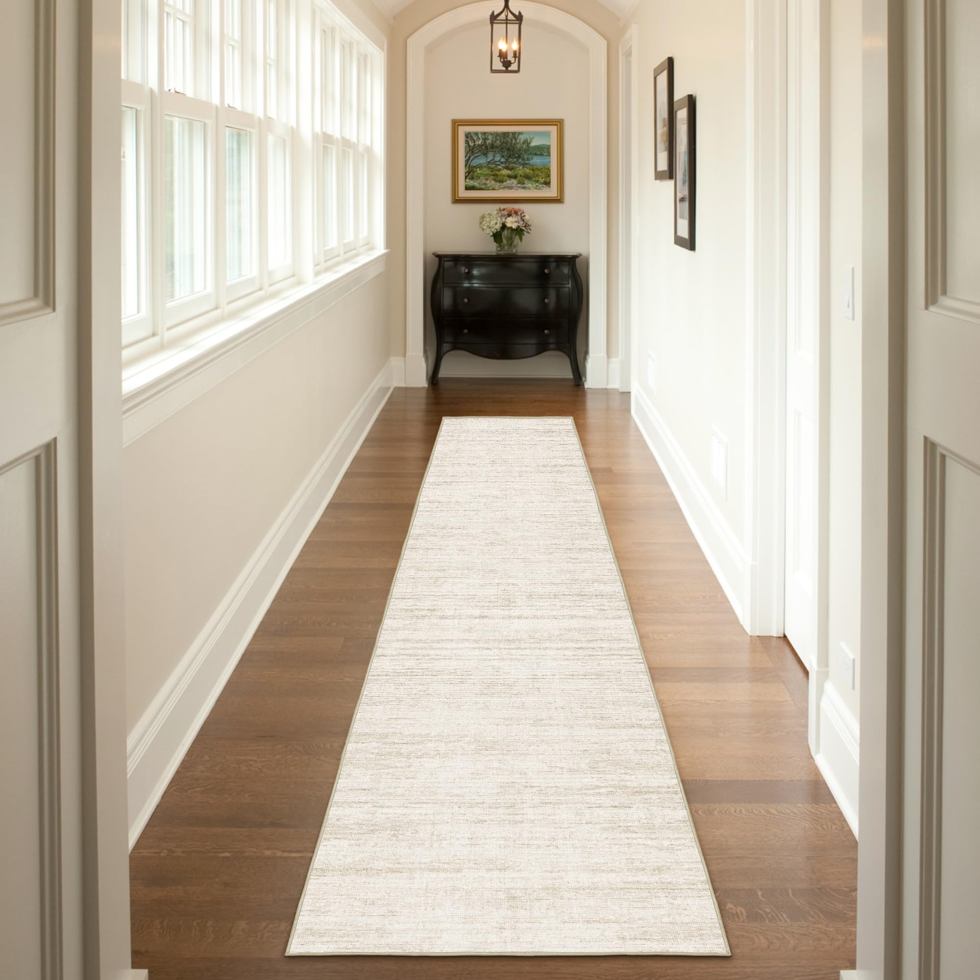 2.5x10 Washable Runner Rugs,10 ft Runner Rug for Hallways,Ultra-Thin Abstract Long Stain Resistant Rug Runner,Non-Slip Backing K