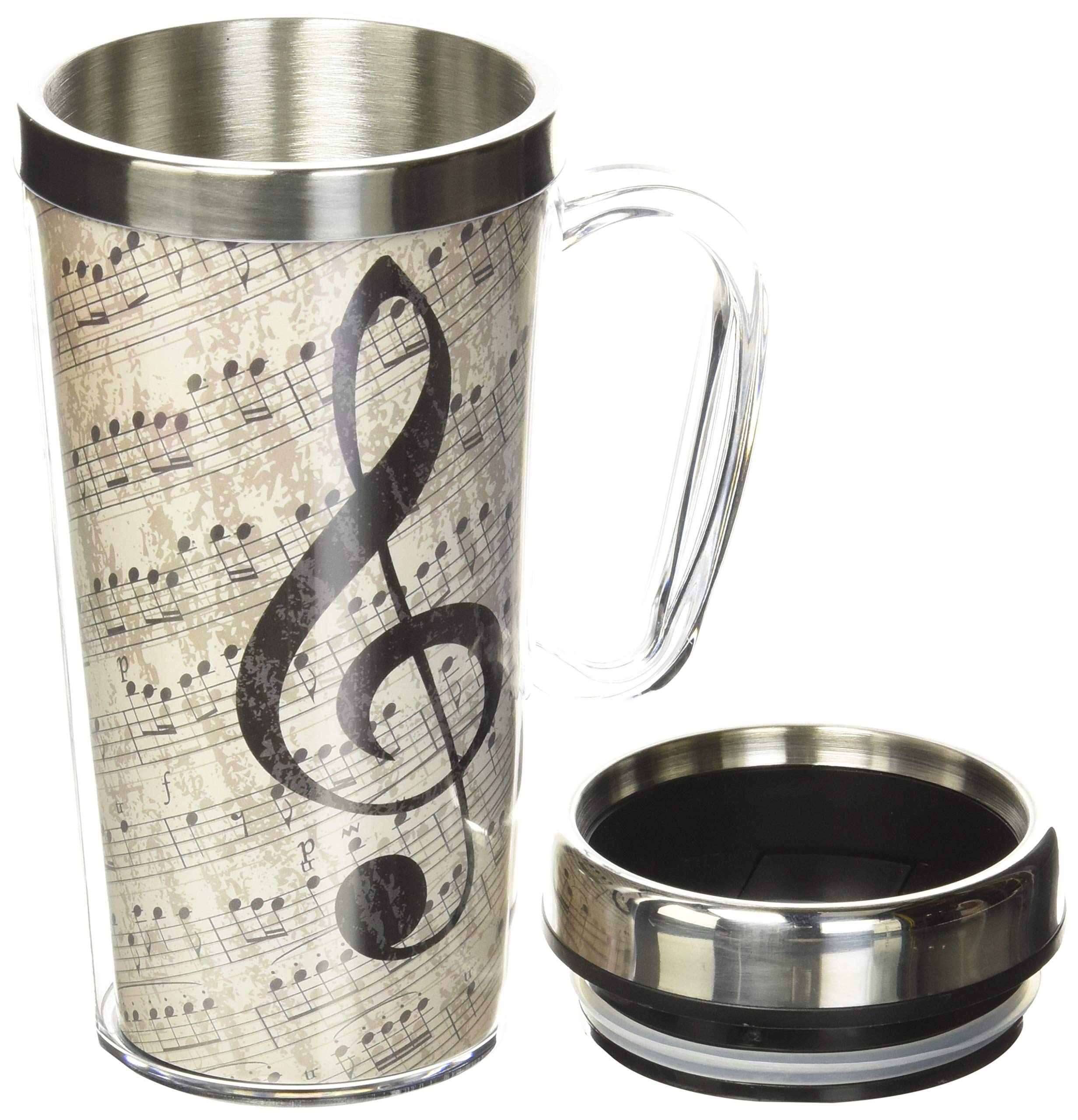 Spoontiques - Insulated Travel Mug - Music Coffee Cup - Coffee Lovers Gift - Funny Coffee Mug - 14 Oz - Multi