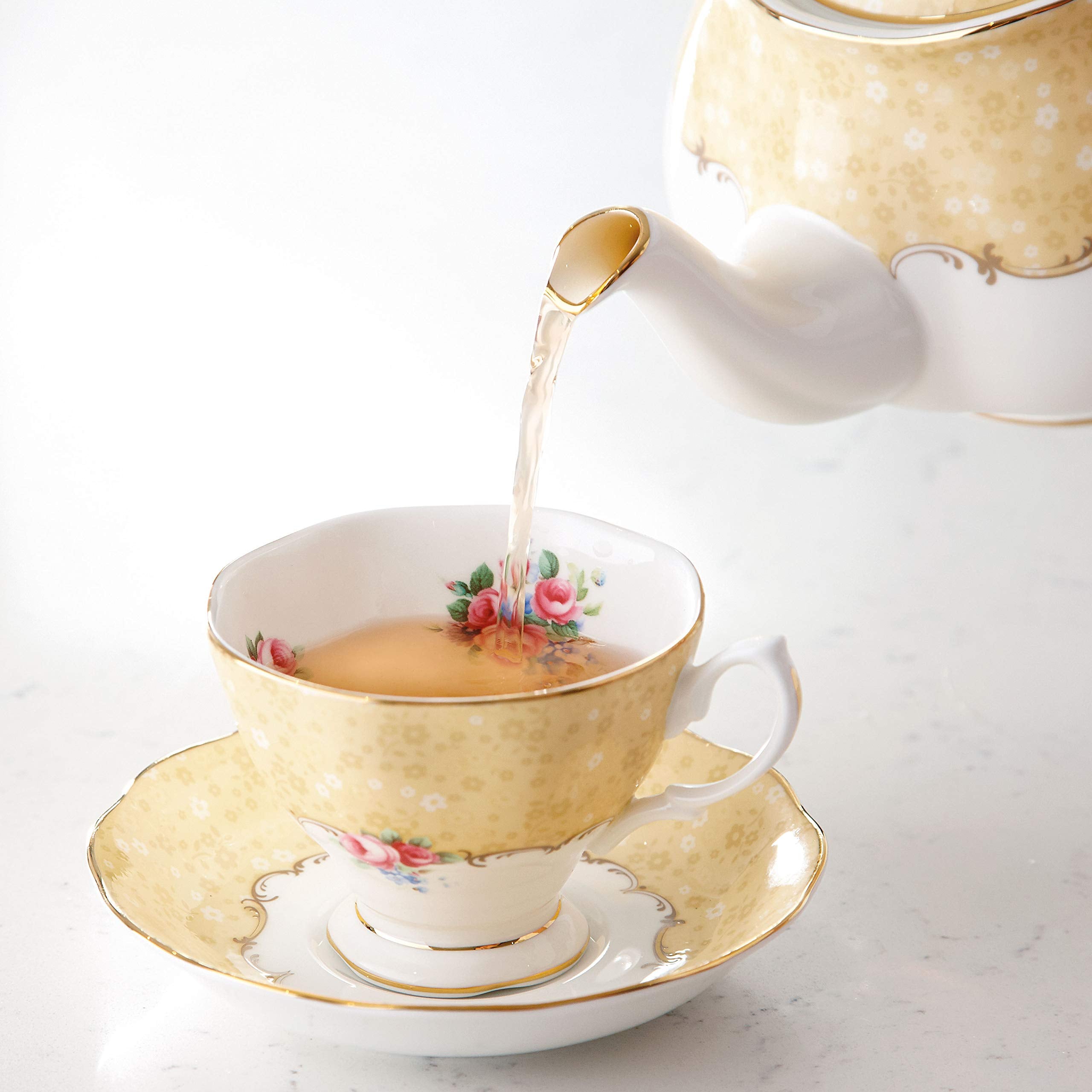 Royal Albert 100 Years 1990 3-Piece (Teapot  Sugar & Creamer) Tea Set  Bouquet
