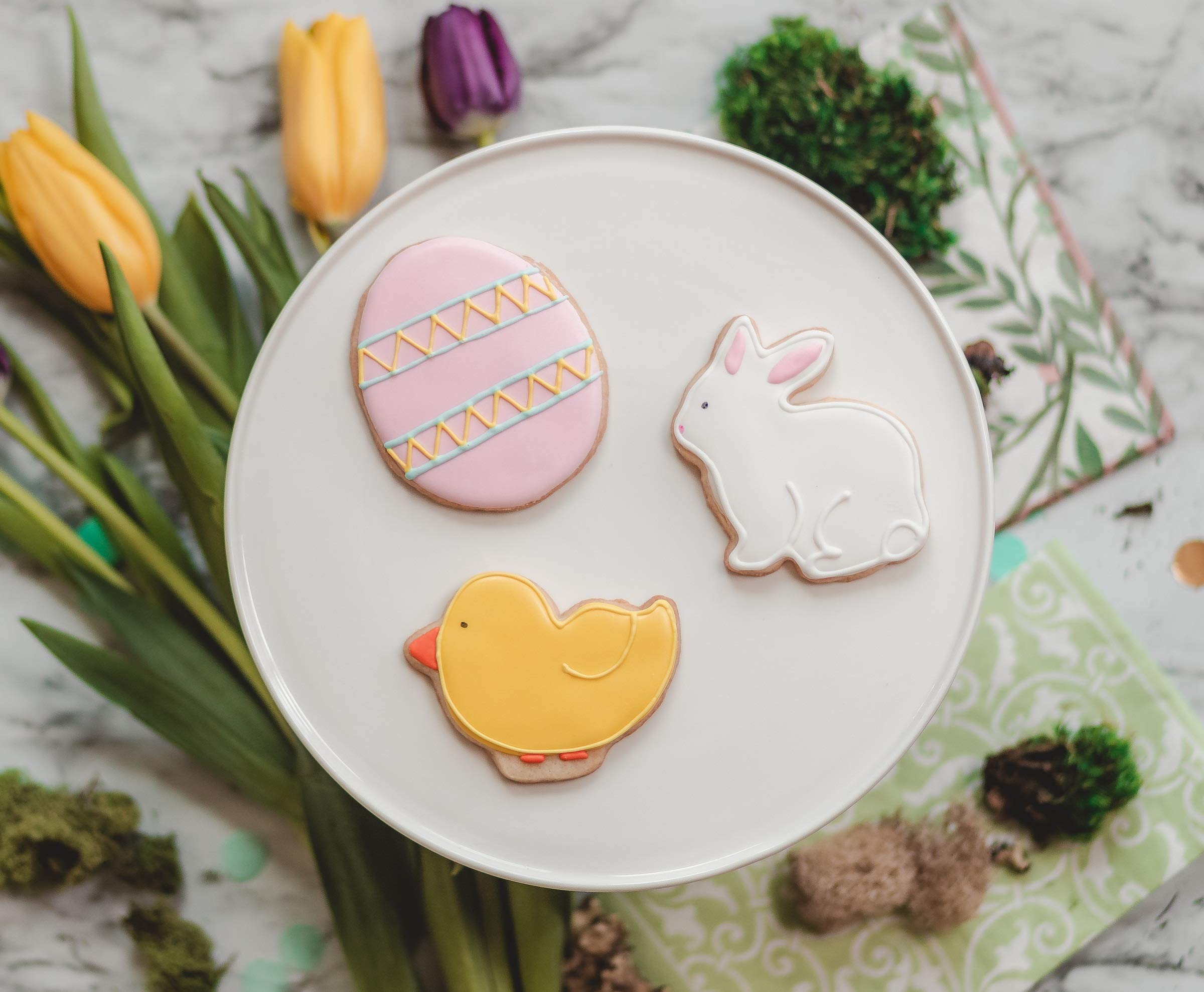 Handstand Kitchen Spring Fling 3-Piece 3'' Bunny, Chick And Easter Egg Cookie Cutter Set