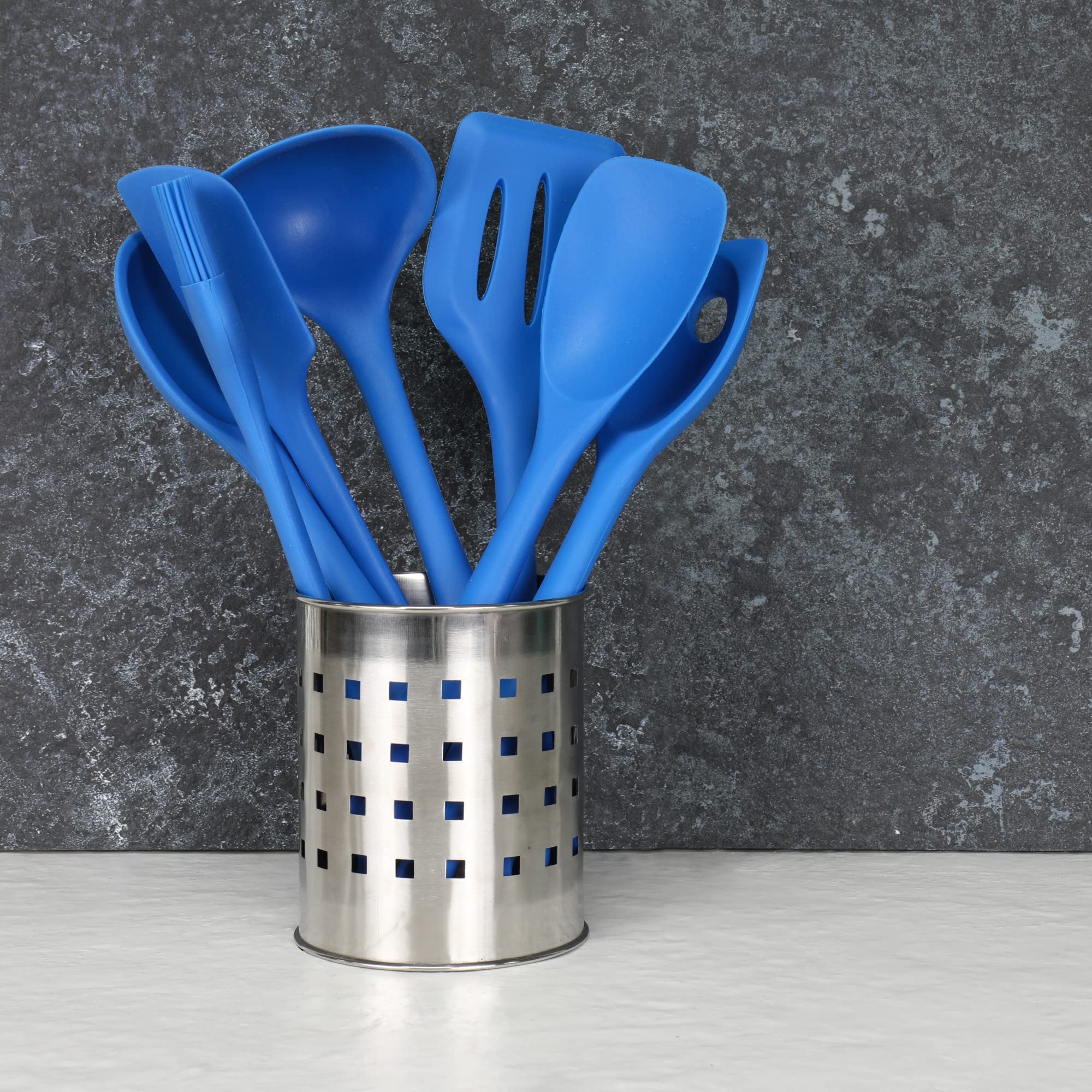 Chef Craft Premium Silicone Cooking Ladle, 11.25 inch, Blue - Durable, Heat-Resistant Kitchen Tool, Model 13460
