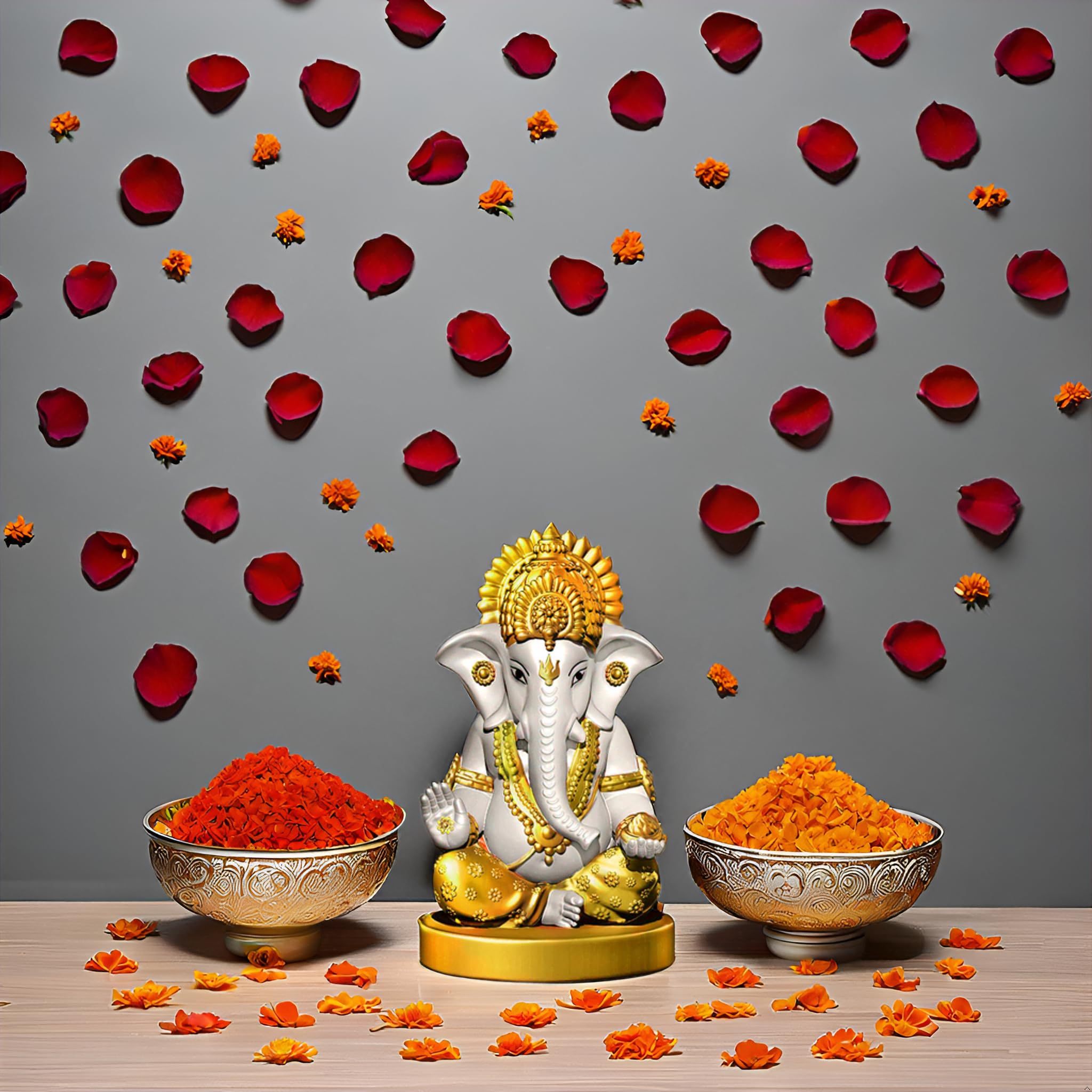 Signamio Handcrafted White Ganesha Idol For Car Dashboard Item: Ganesh Ji, Ganpati Bappa Murti For Home Decor - Exquisite Car Go