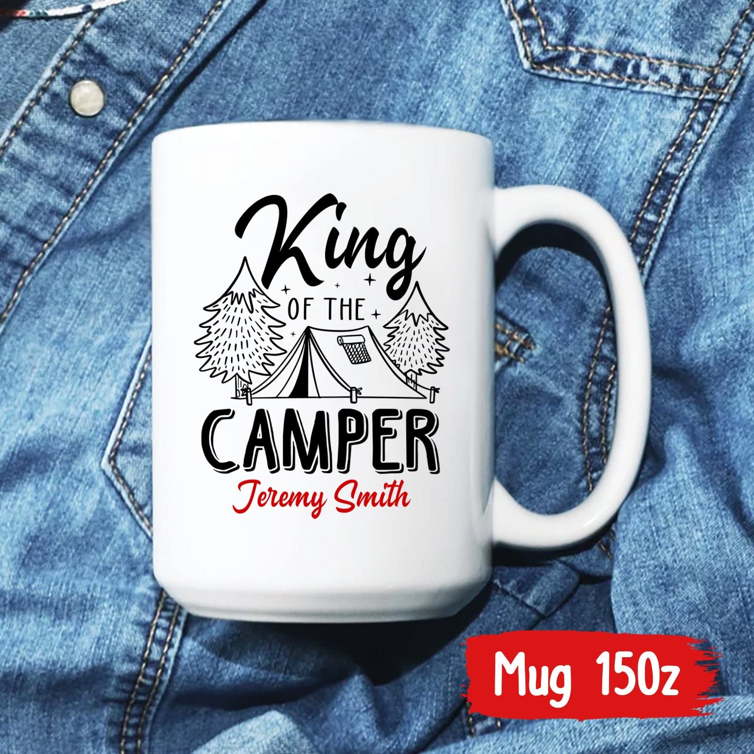 Personalized Camping Mug, Custom Campfire Mug, Personalized Camper Mugs, King Of The Camper Mug, Travel Mug, Camper Coffee Mug G