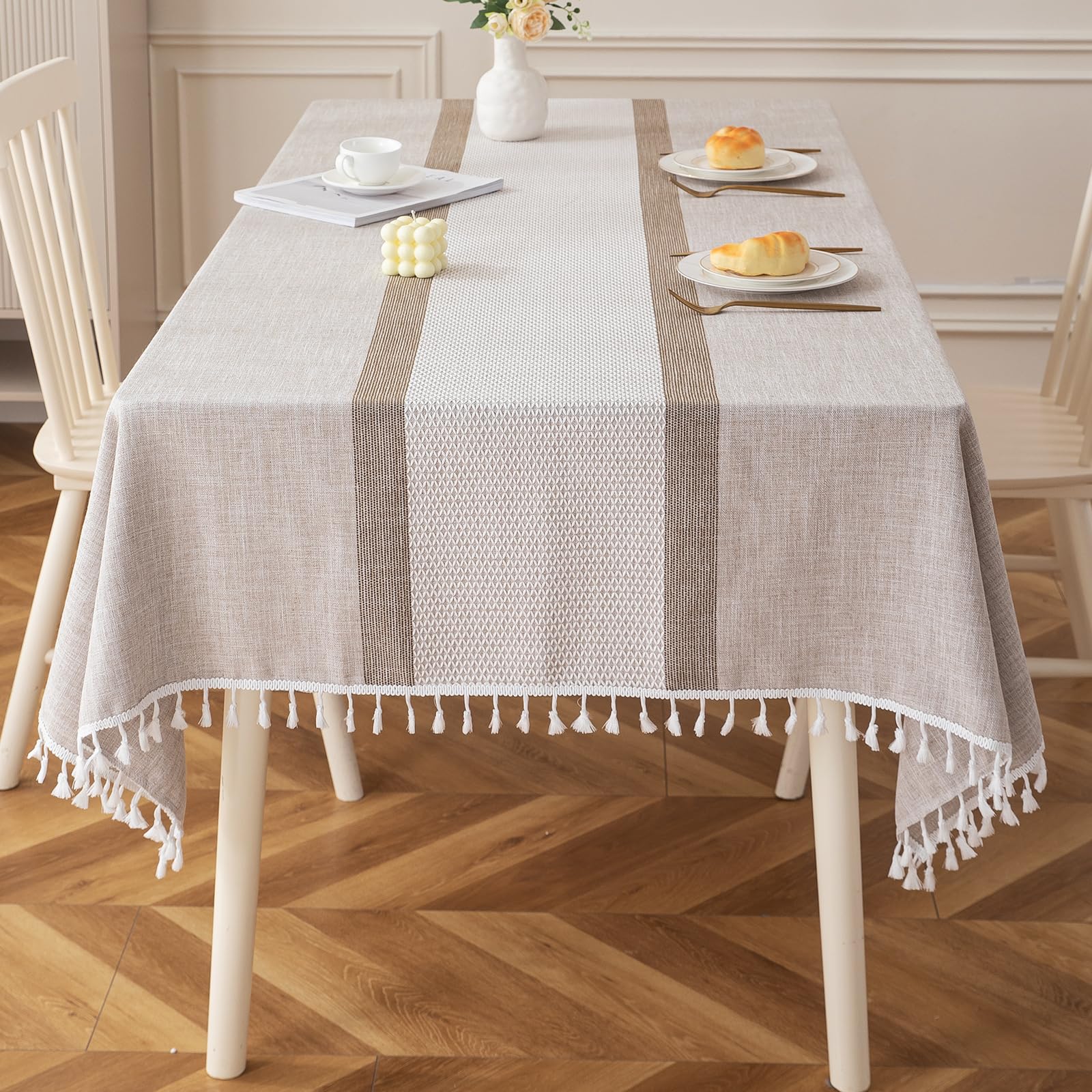Deep Dream Table Cloth Rectangle Table, Heavy Duty Cotton Linen Tablecloths Rectangular, Waterproof Farmhouse Washable Table Cov