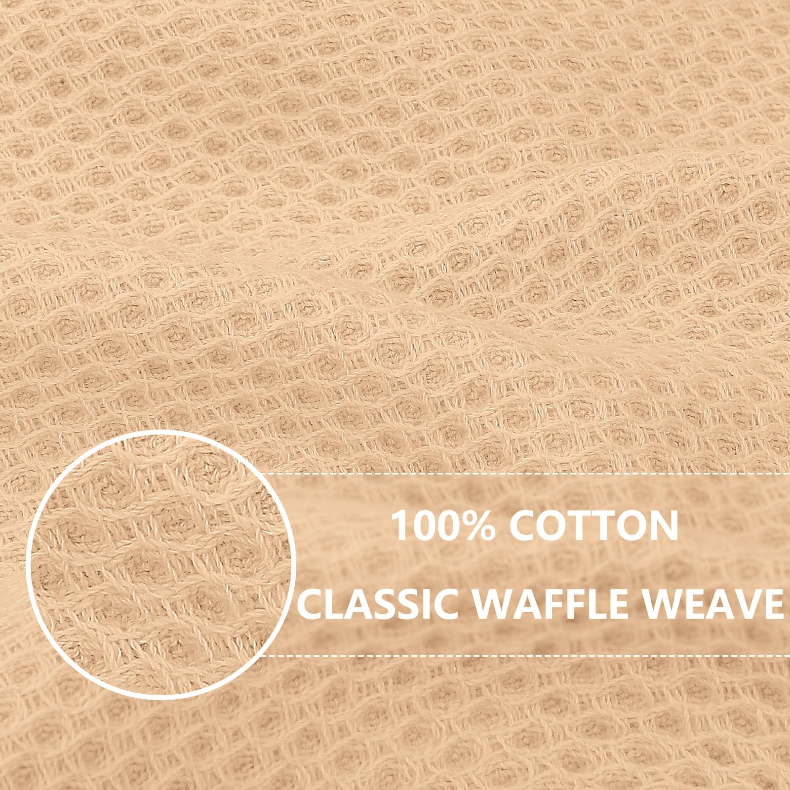 Homaxy 100% Cotton Waffle Weave Kitchen Dish Cloths, Ultra Soft Absorbent Quick Drying Dish Towels, 12 x 12 Inches, 12-Pack, Apr