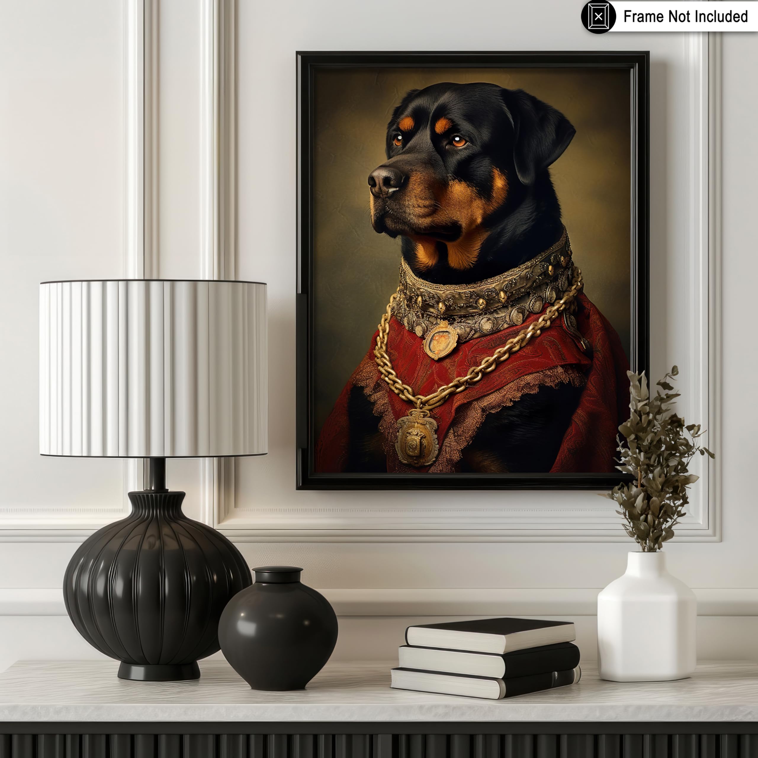 Poster Master Aristocratic Rottweiler Poster - Dog Print - Renaissance Art - Dog Breed Art - Gift For Him, Her & Animal Lover -
